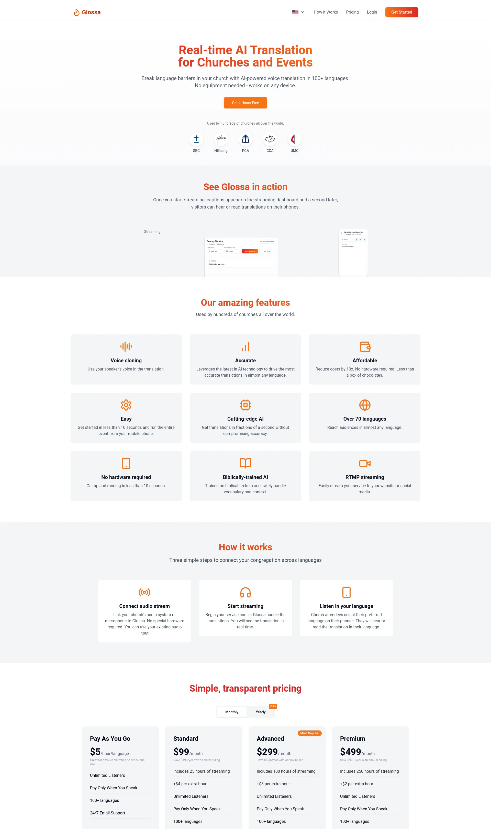 Live AI Translation for Churches in 100+ Languages