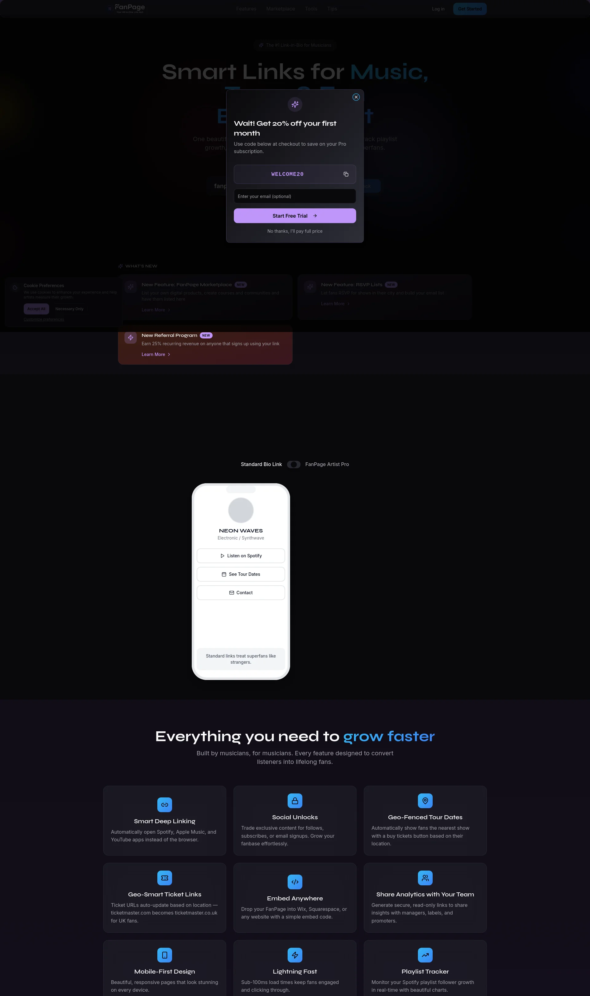 Smart Links for Music, Tours & Fan Engagement