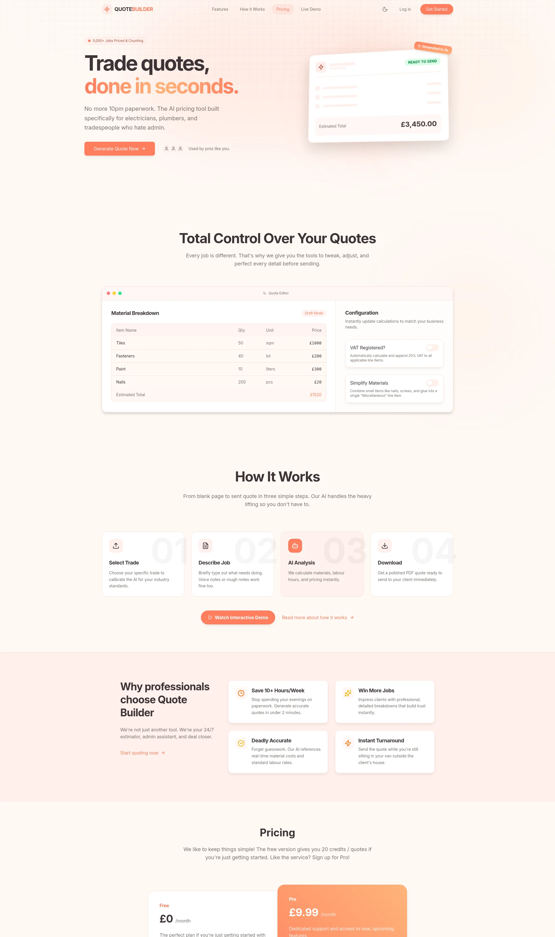 Fast, Professional Quotes for Tradespeople