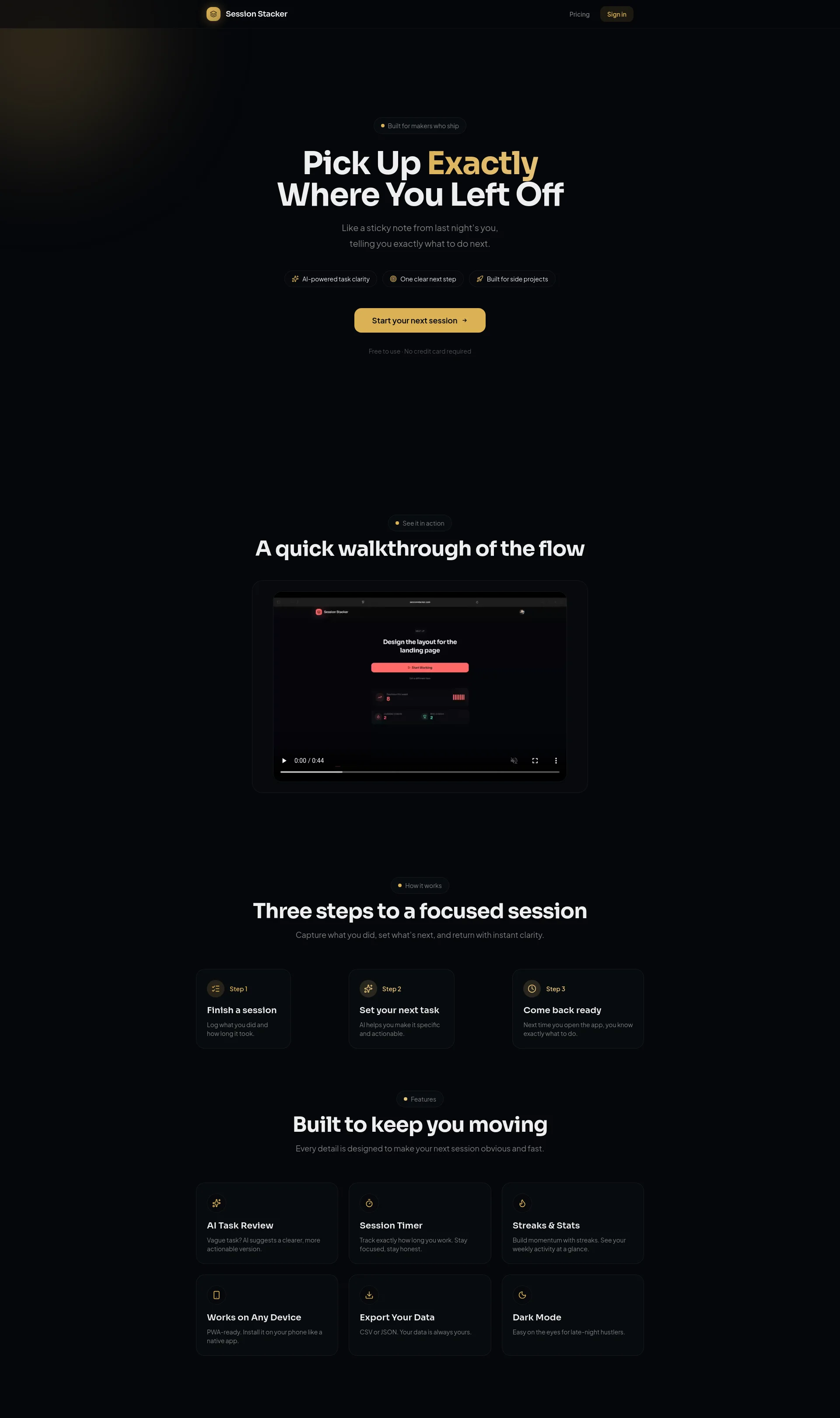Pick up exactly where you left off with AI-powered task clarity