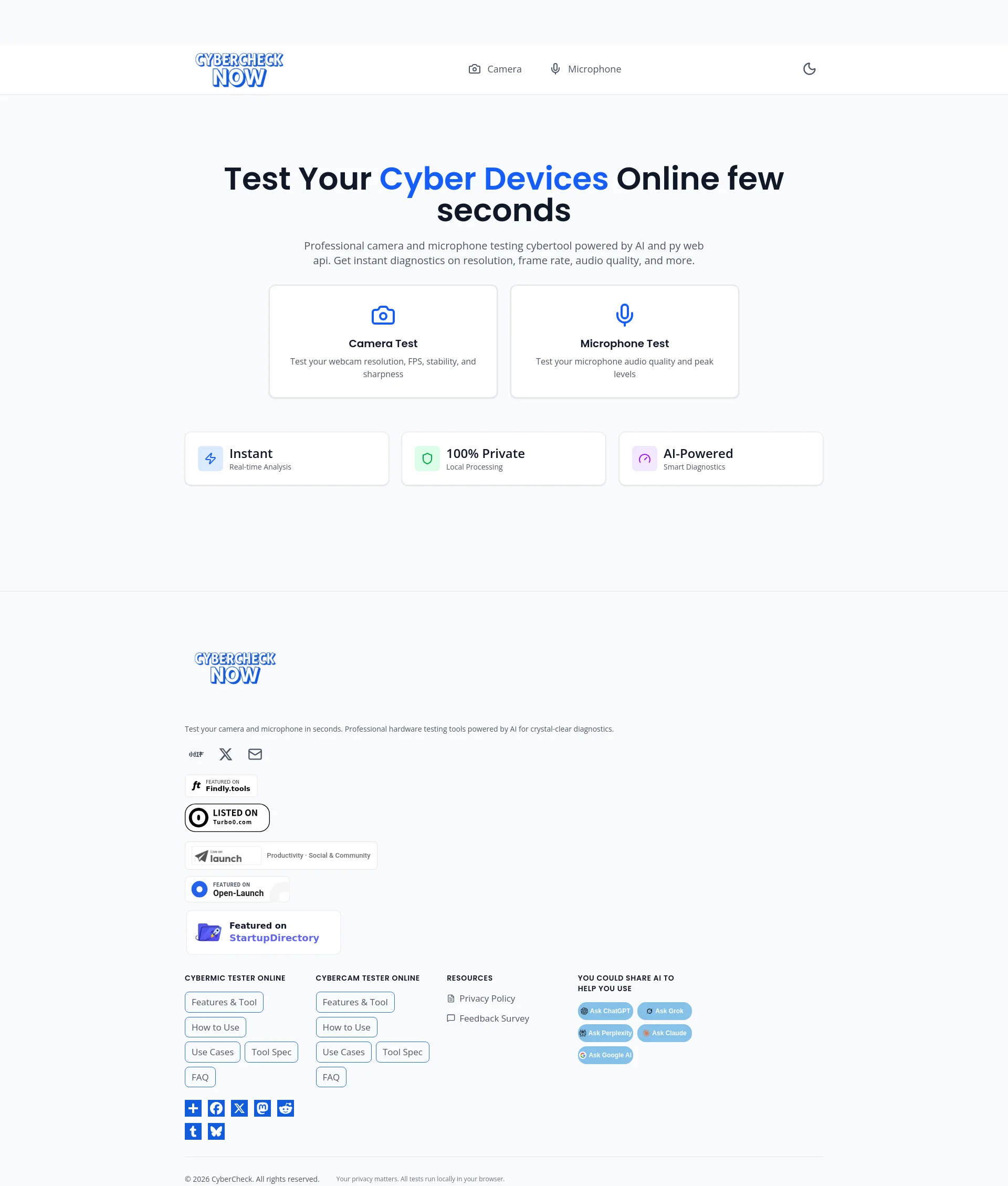 Check your Camera & Microphone for free
