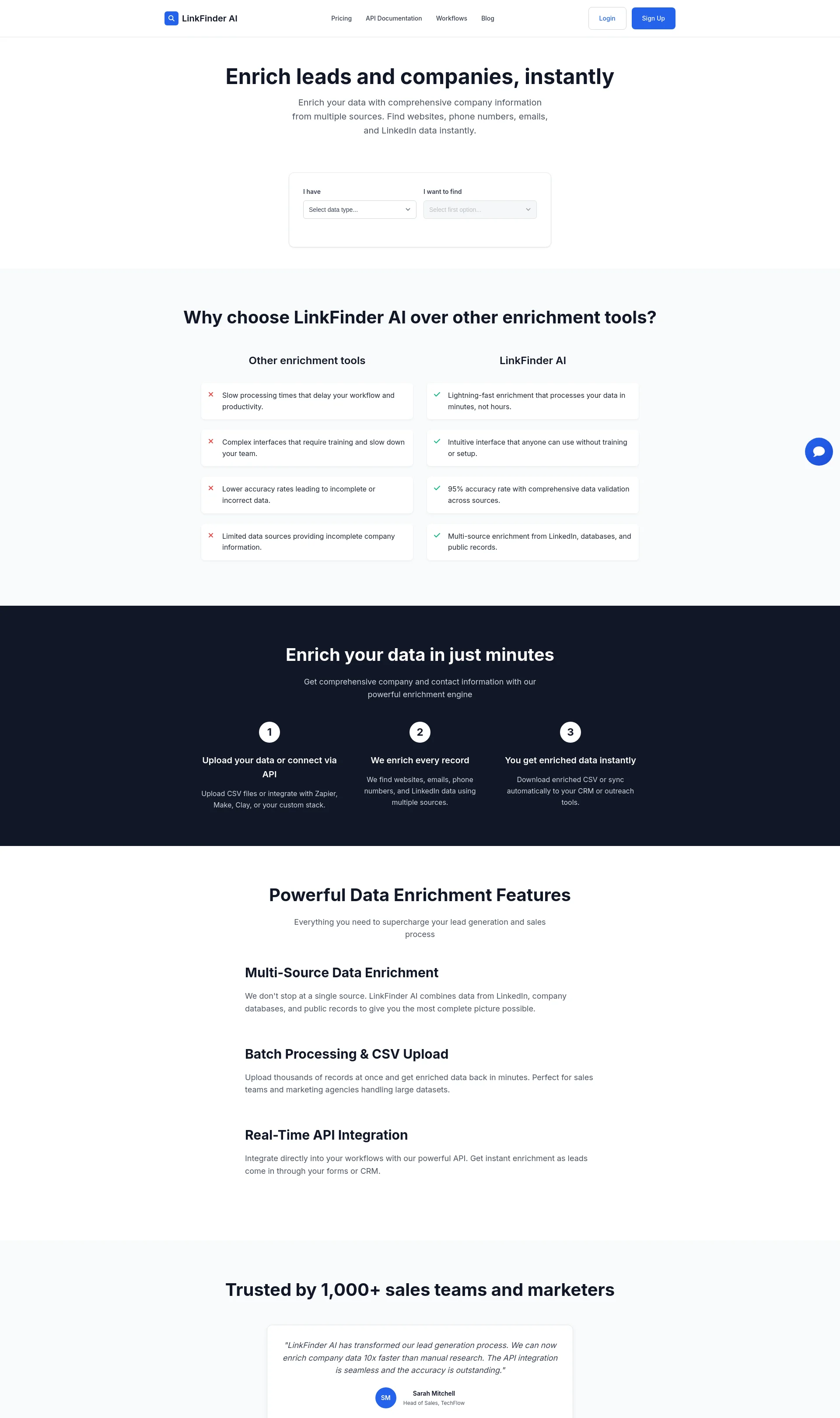 Enrich leads and companies instantly