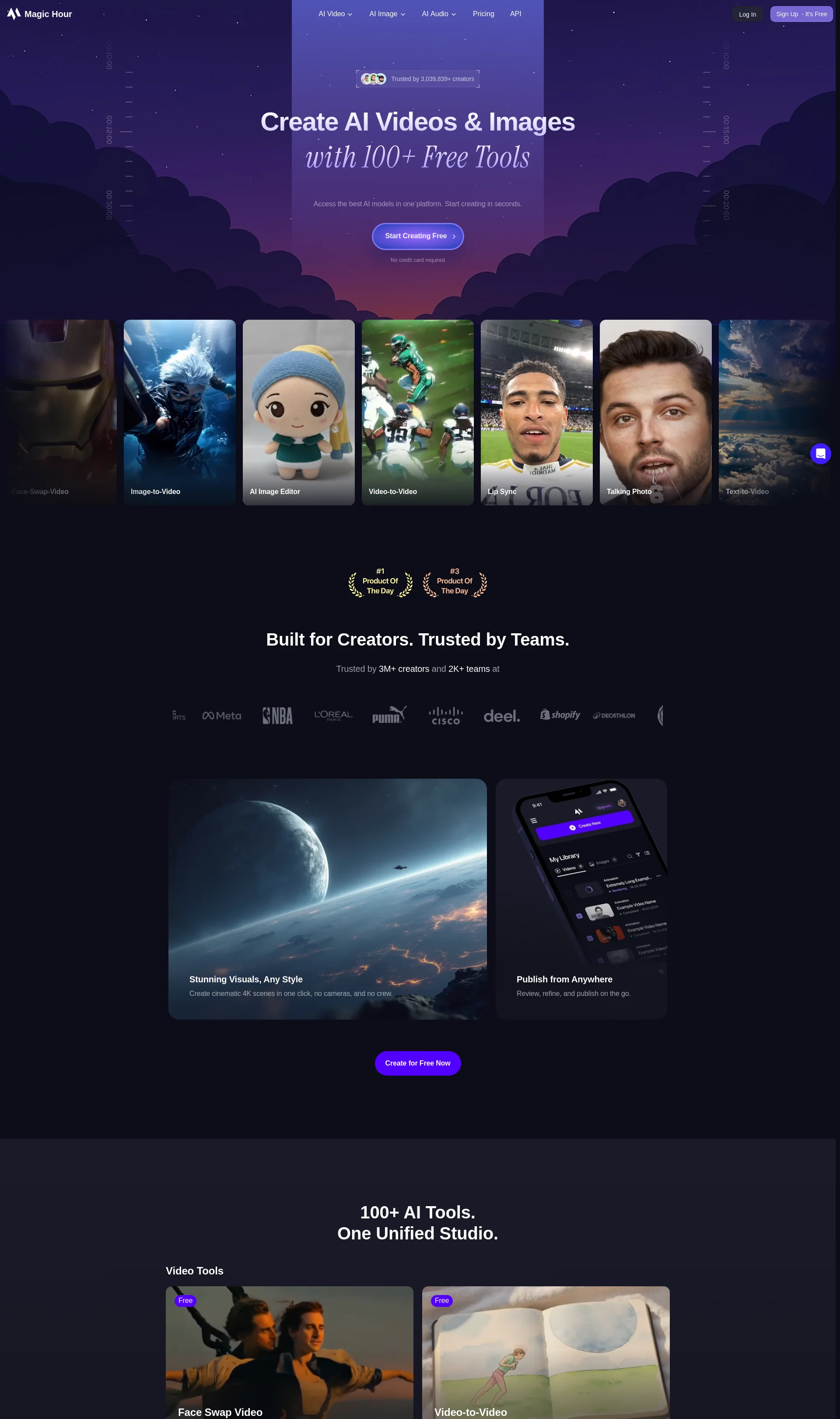 Free Online AI Tools for creating AI videos and images