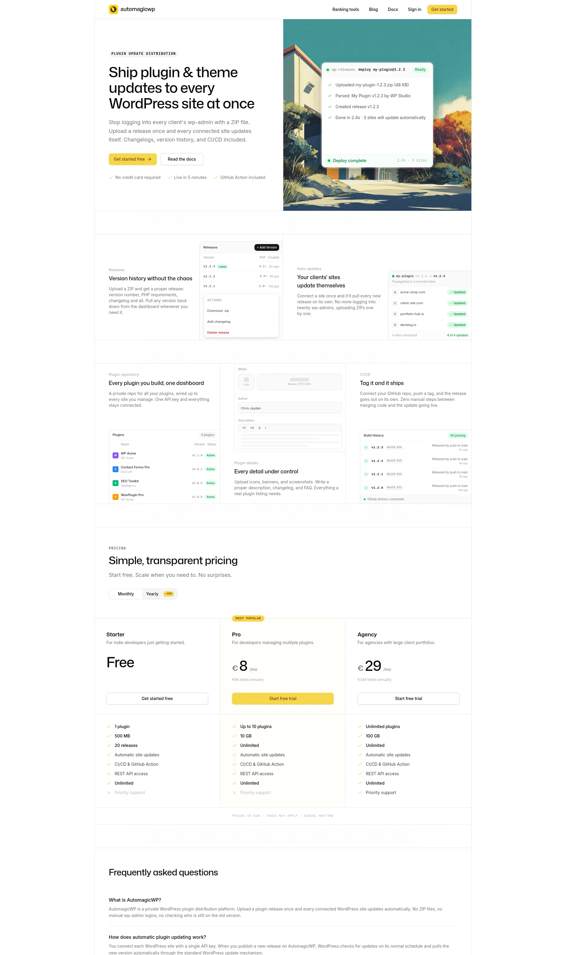Ship plugin & theme updates to every WordPress site at once