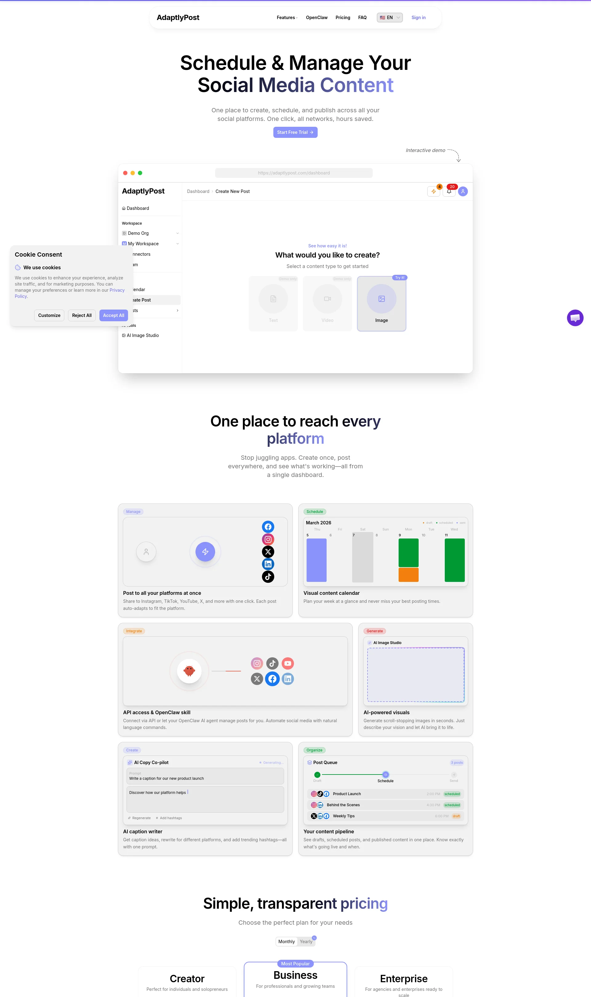 Social Media Scheduling & Management
