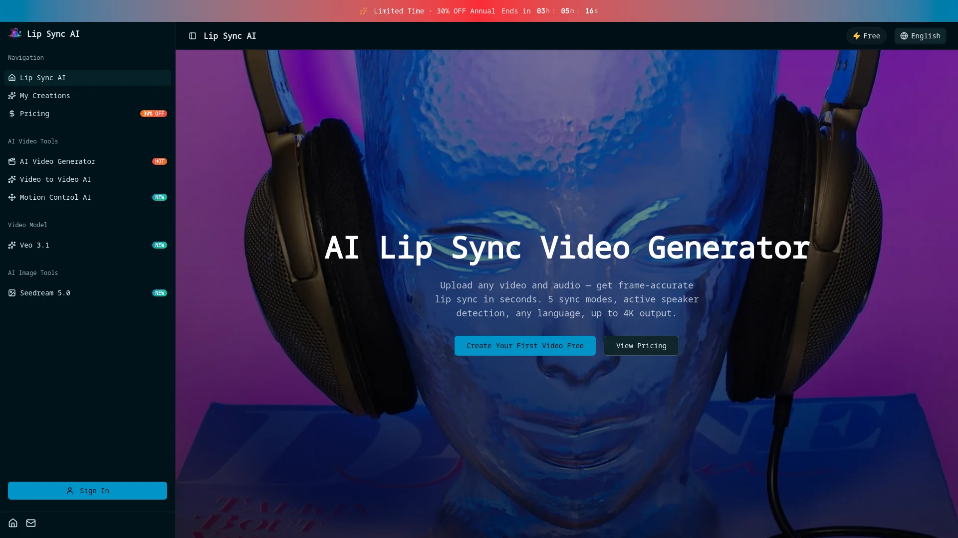 Free AI Lip Sync Video Generator Online