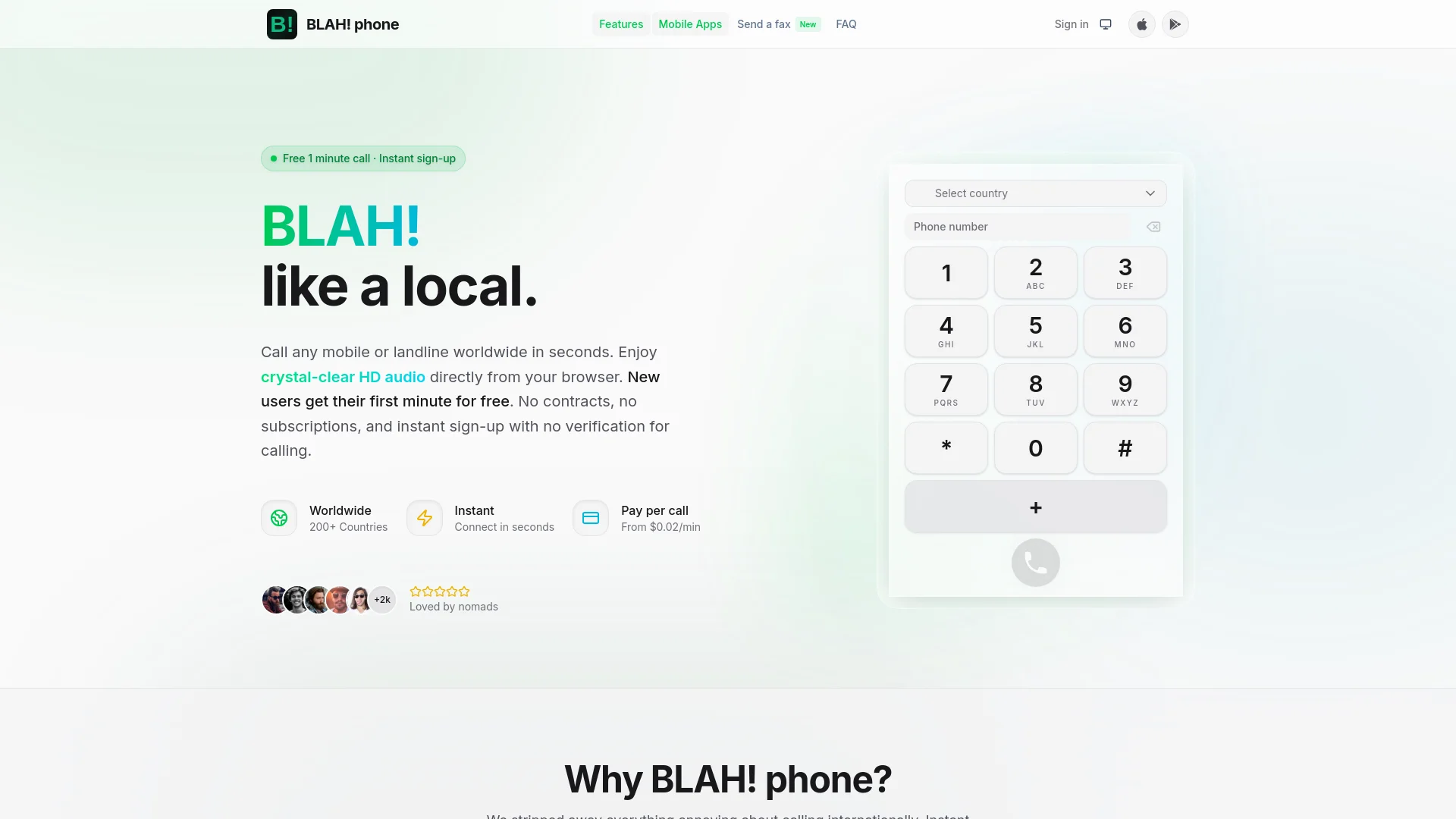 Cheap international calls from your browser
