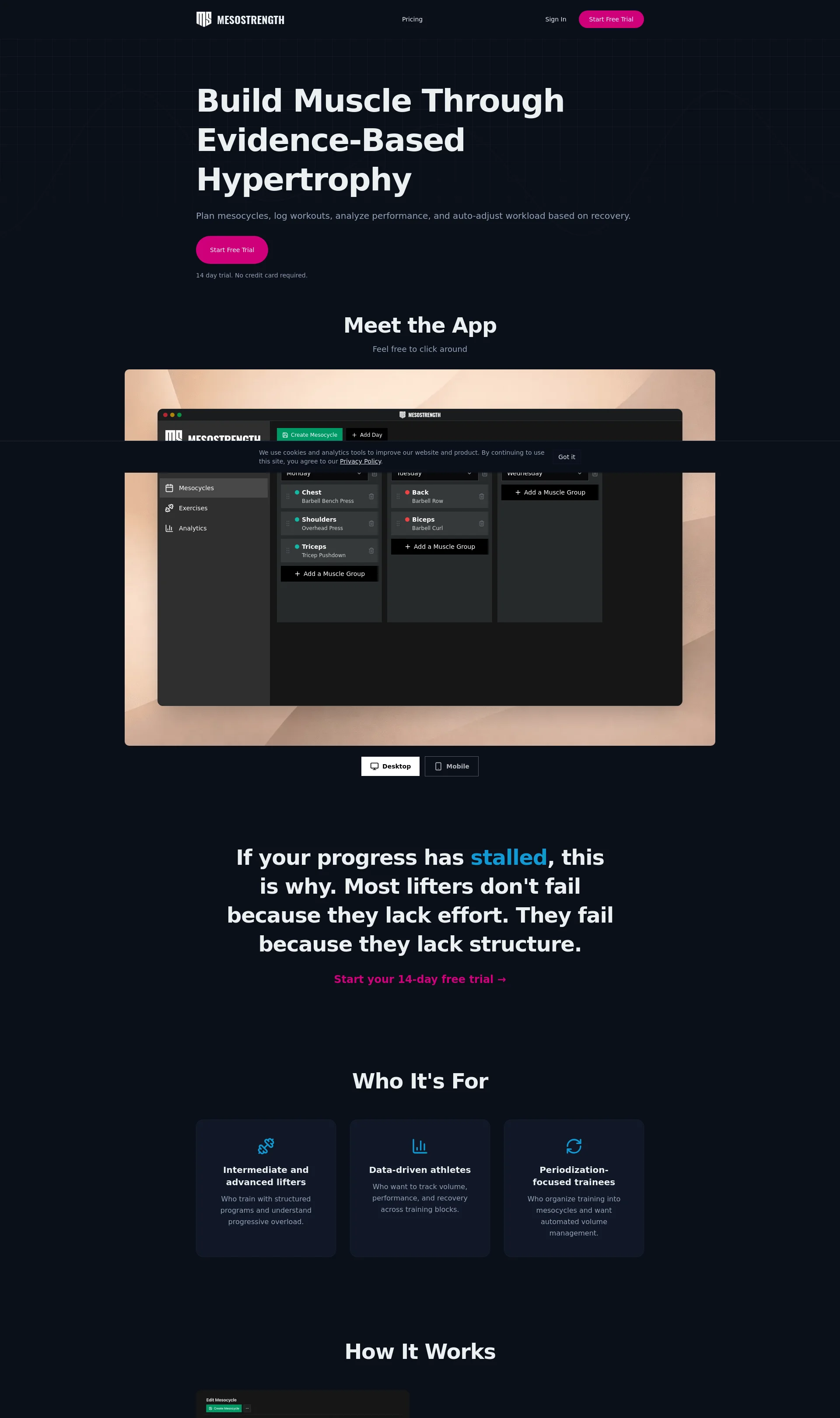 Adaptive Hypertrophy Training App