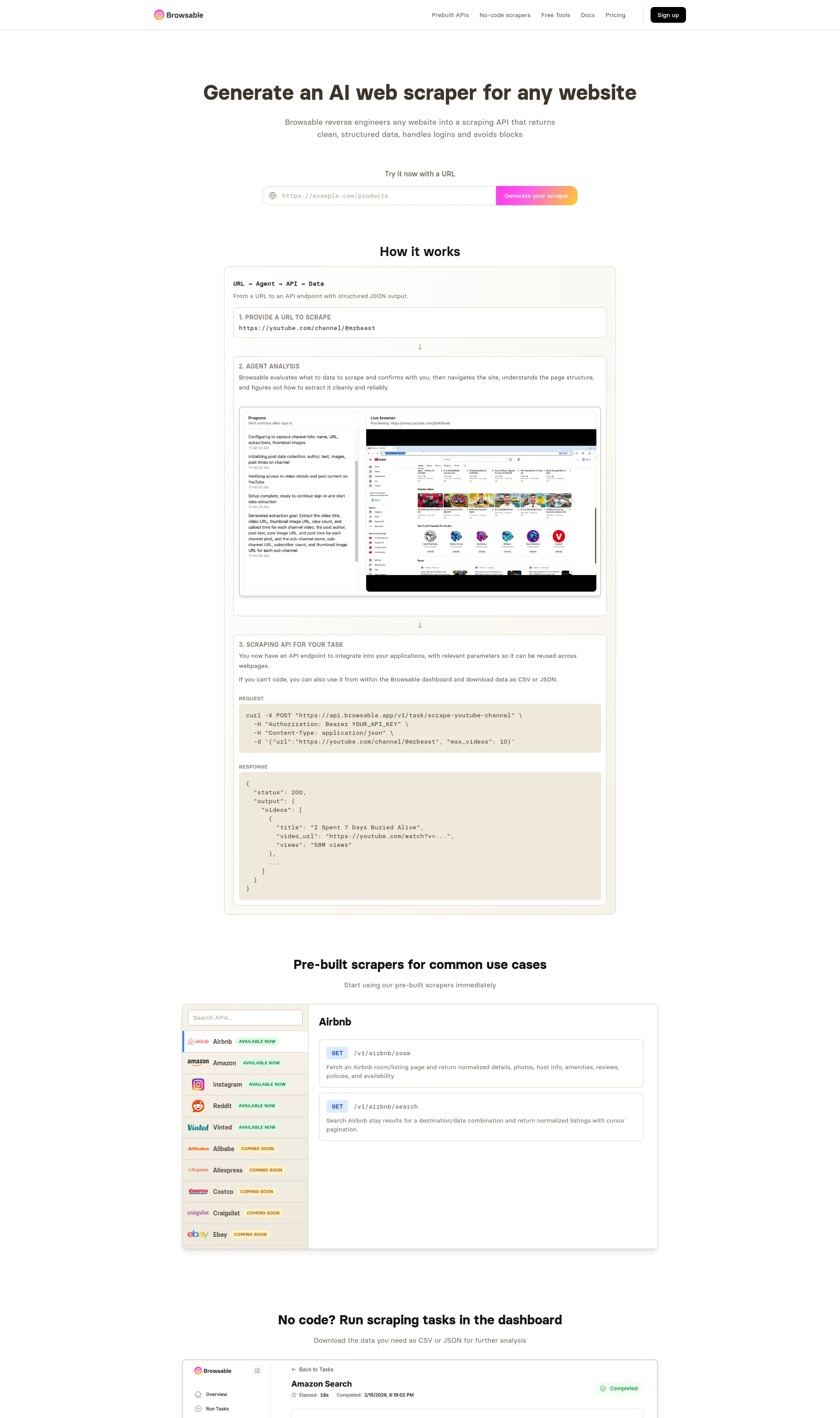 AI web scraper for any website
