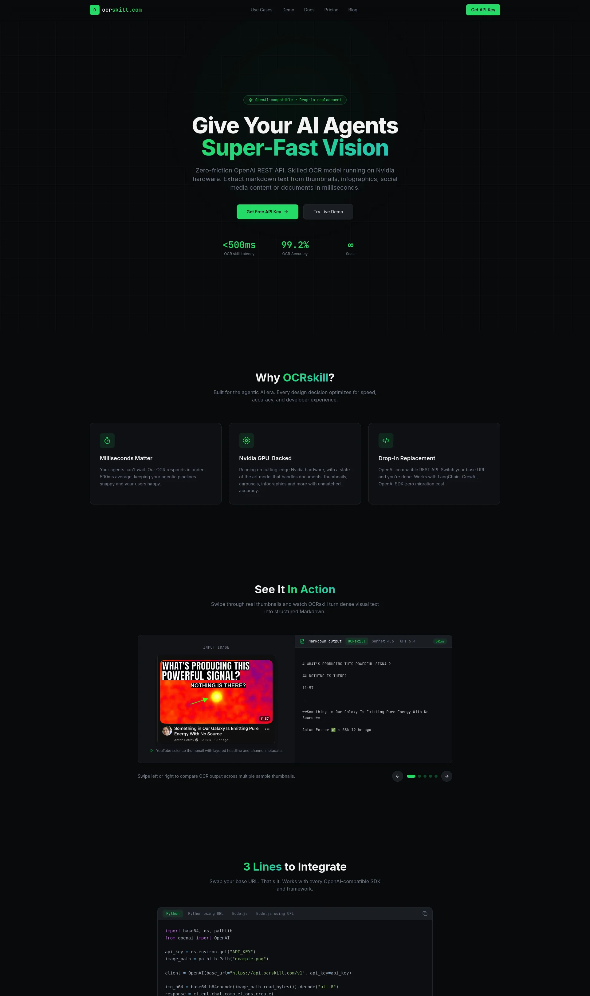 Skilled OCR API for AI Agents and agentic vision workflows