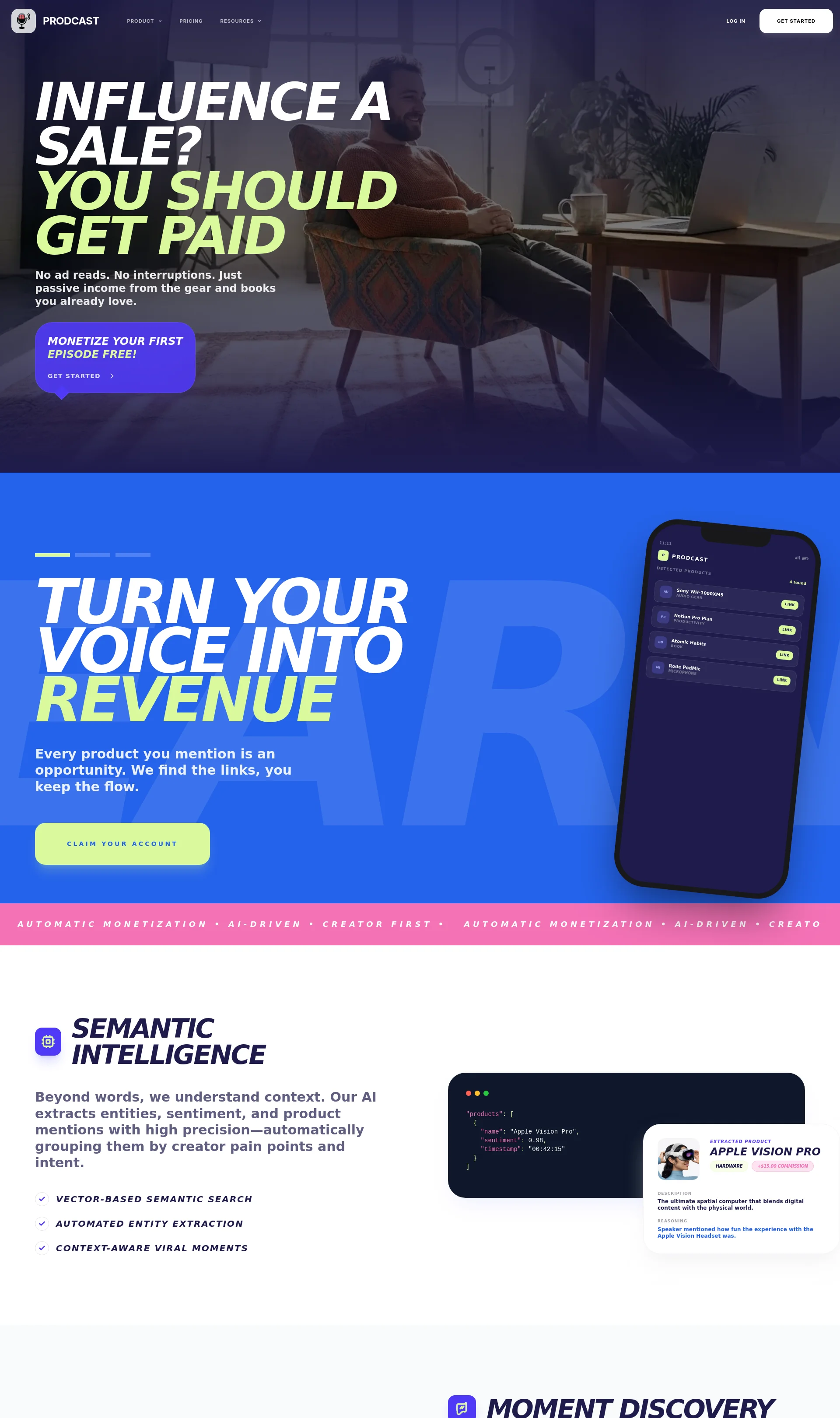 Earn from products you already mention with AI-powered podcast monetization