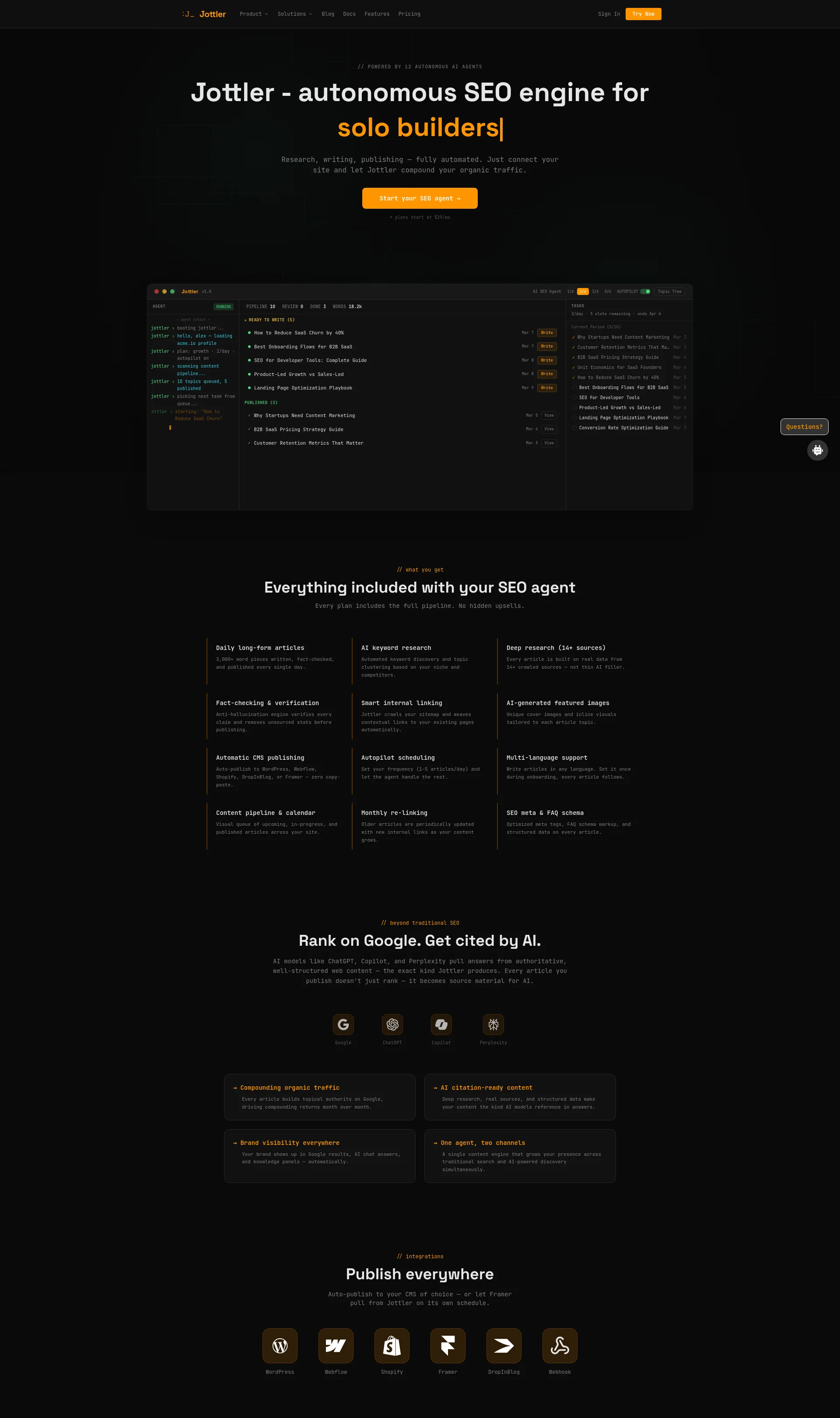 AI SEO Agent that plans, writes, and publishes content autonomously