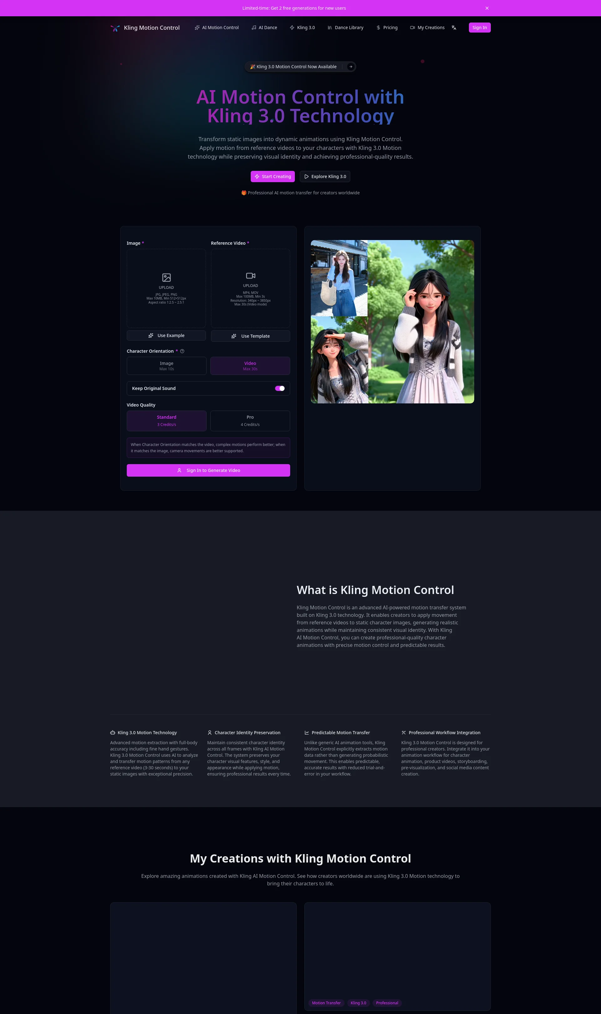 AI Motion Transfer with Kling 3.0