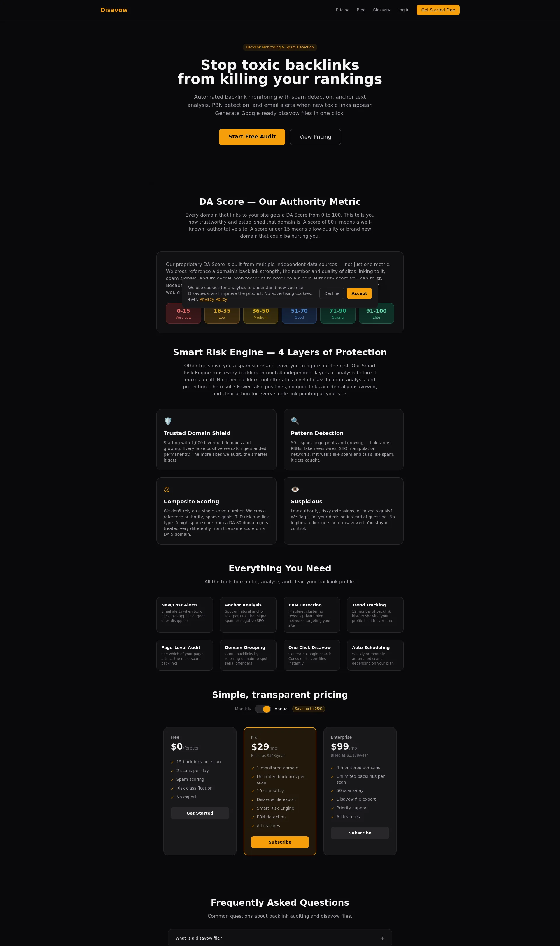 Free Backlink Audit & Toxic Link Checker