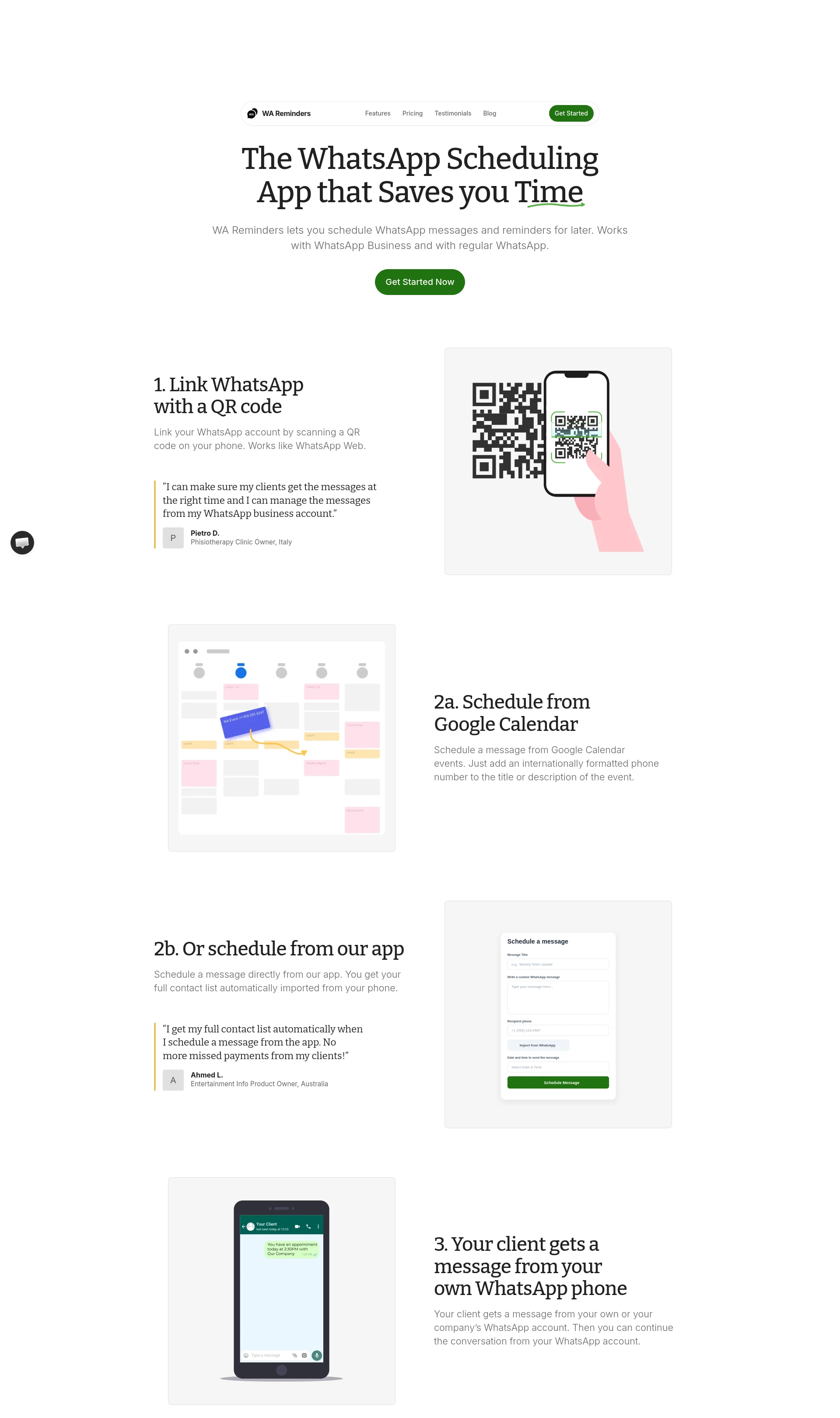 Schedule WhatsApp messages with WA Reminders