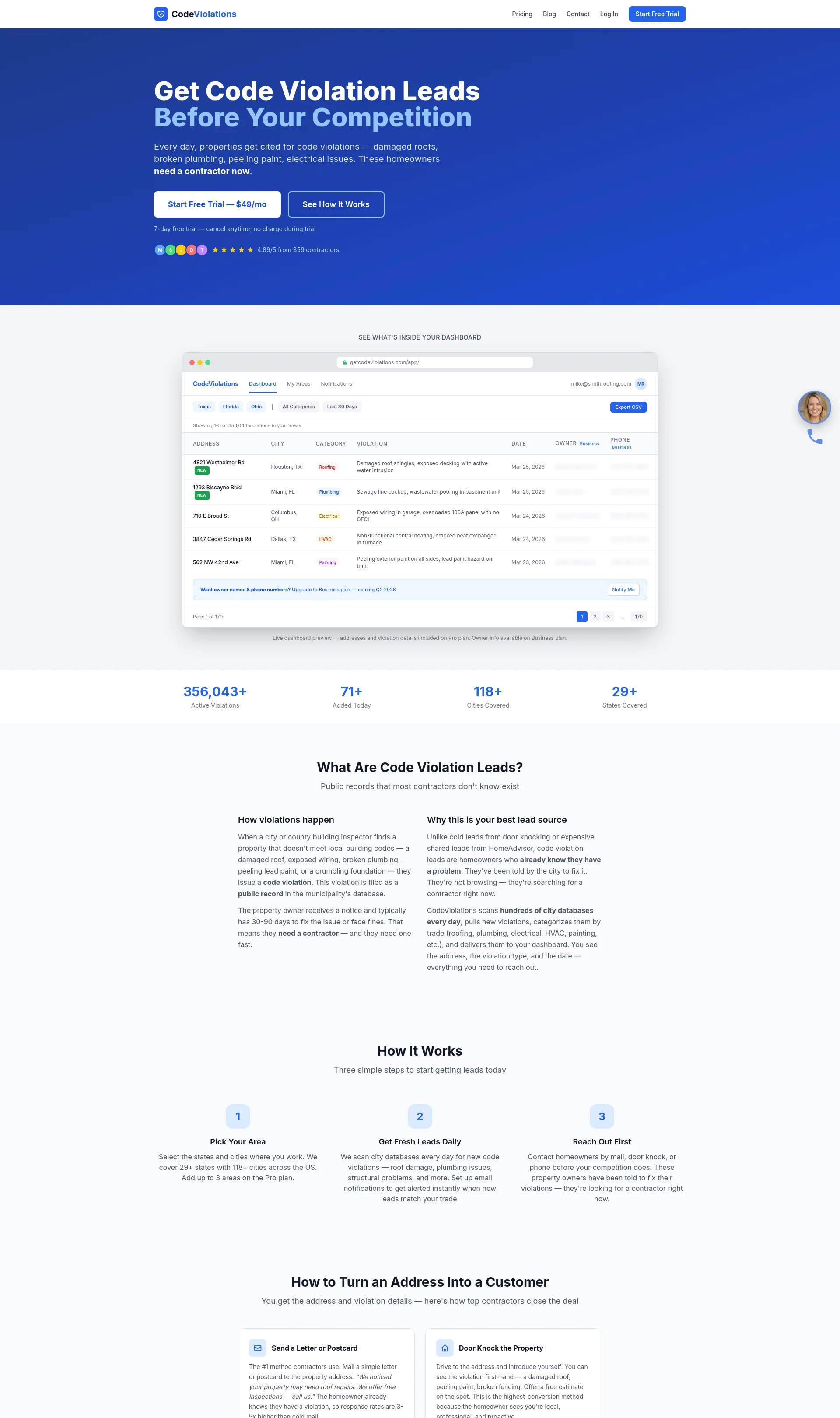 Code Violation Leads for Contractors