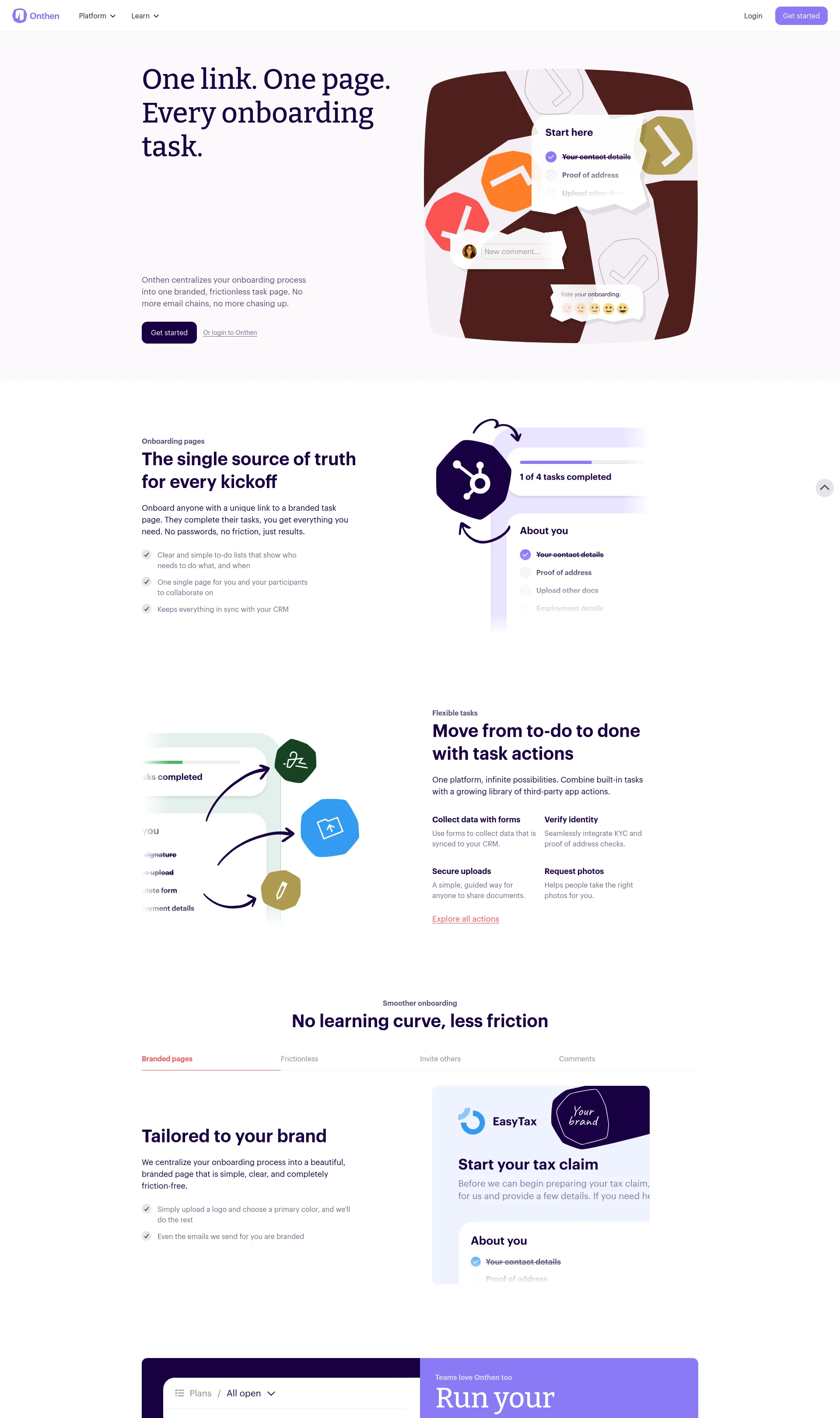 One link. One page. Every onboarding task.