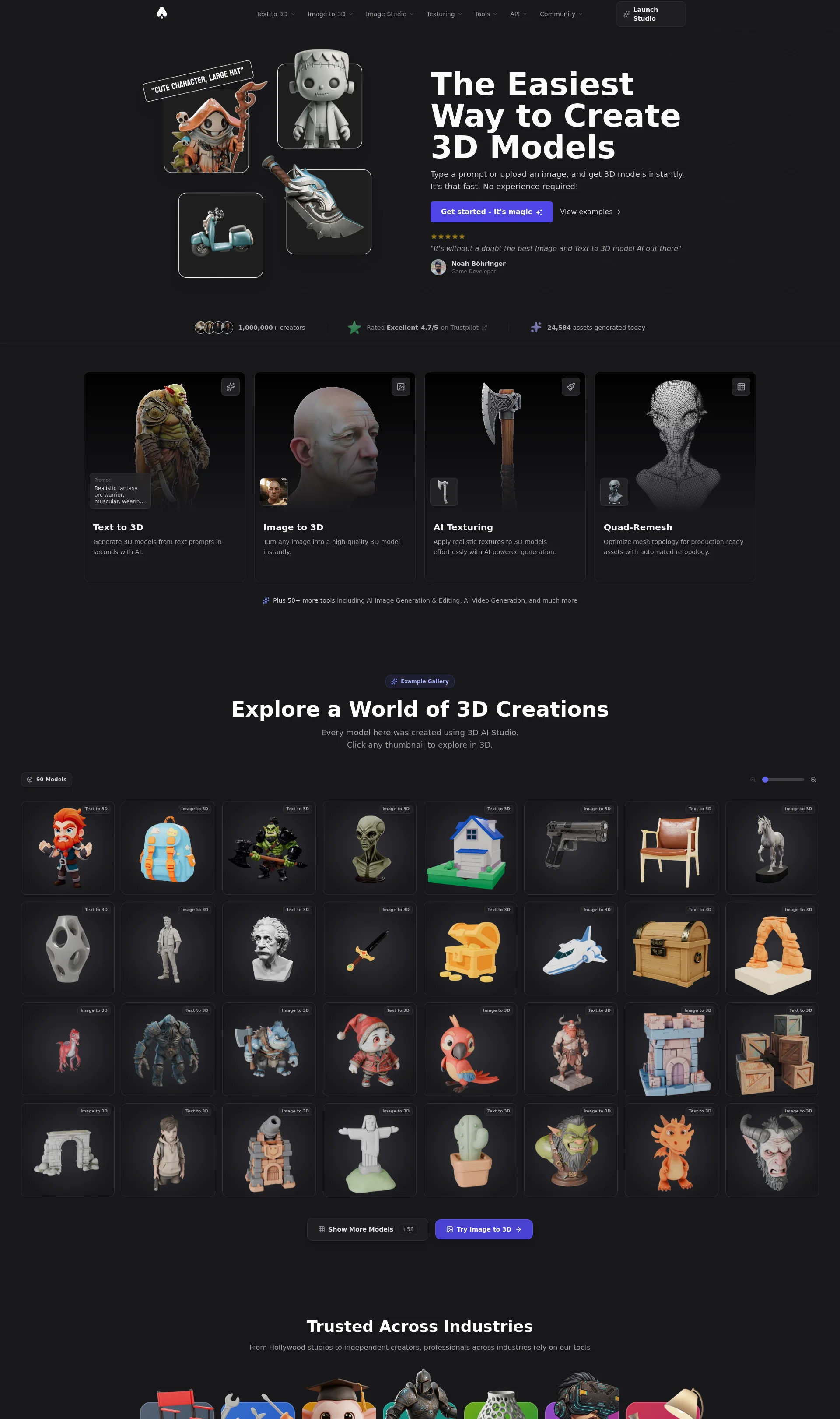 Generate 3D Models from Image or Text in Seconds