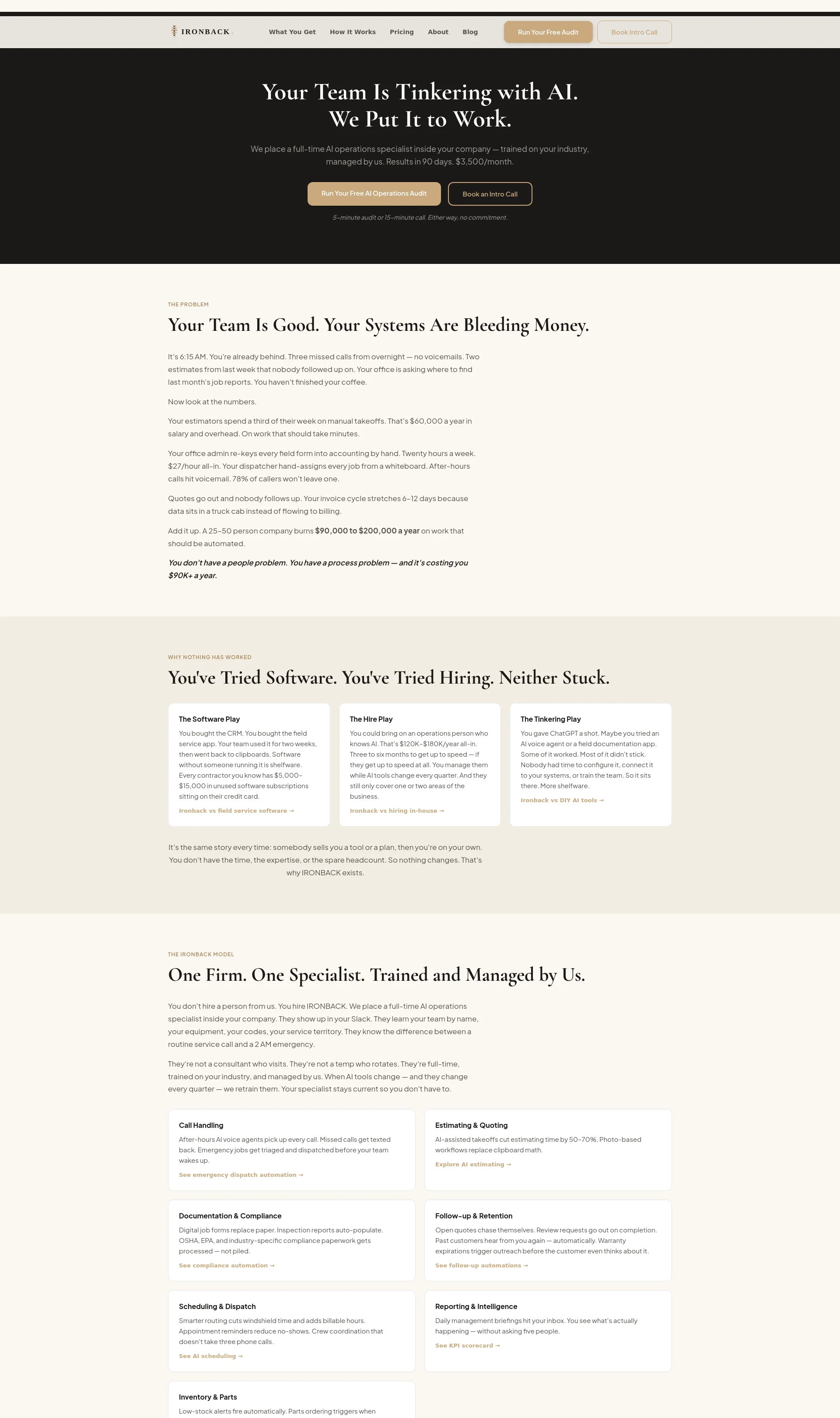 AI operations staffing for specialty service contractors