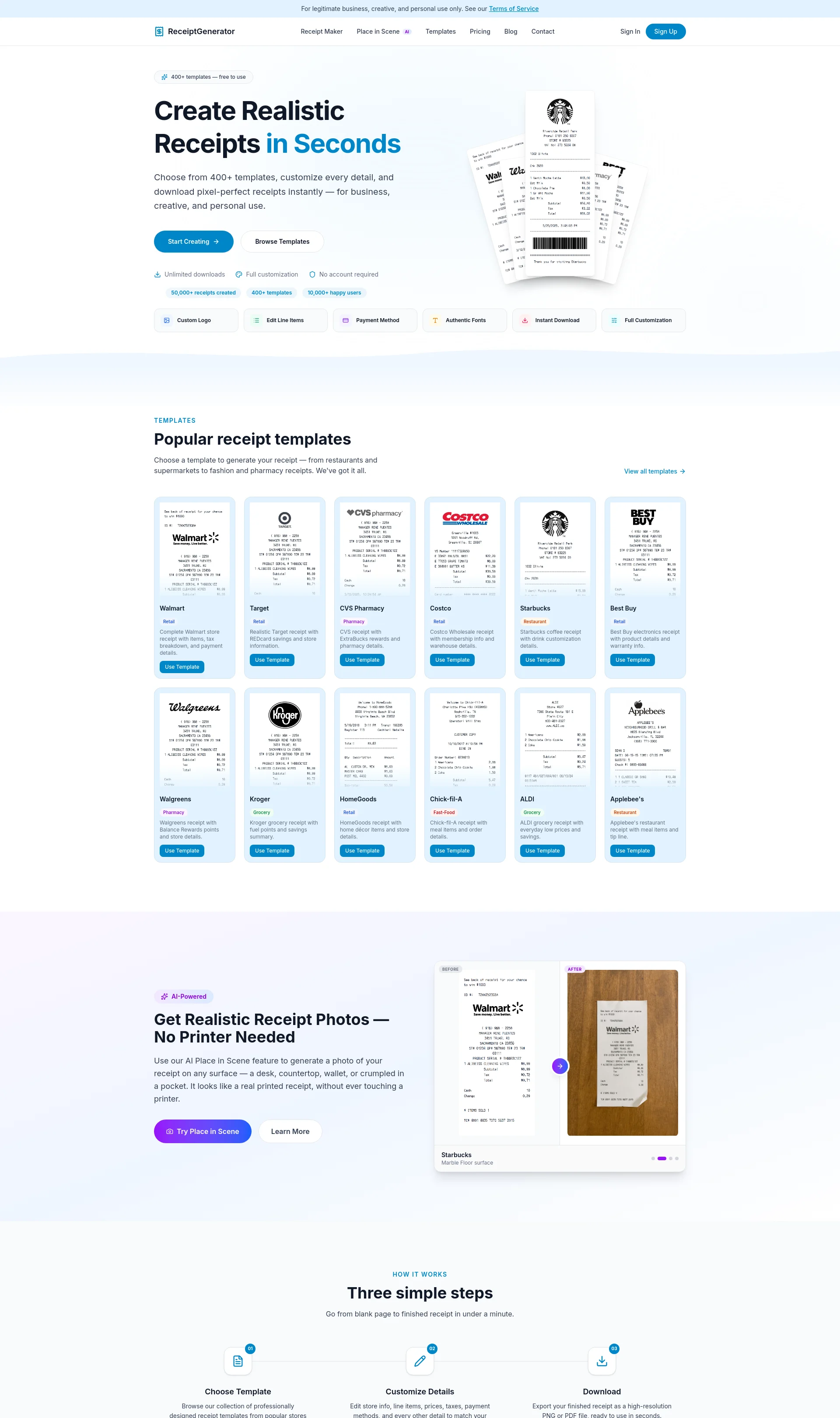 Create Realistic Receipts Online