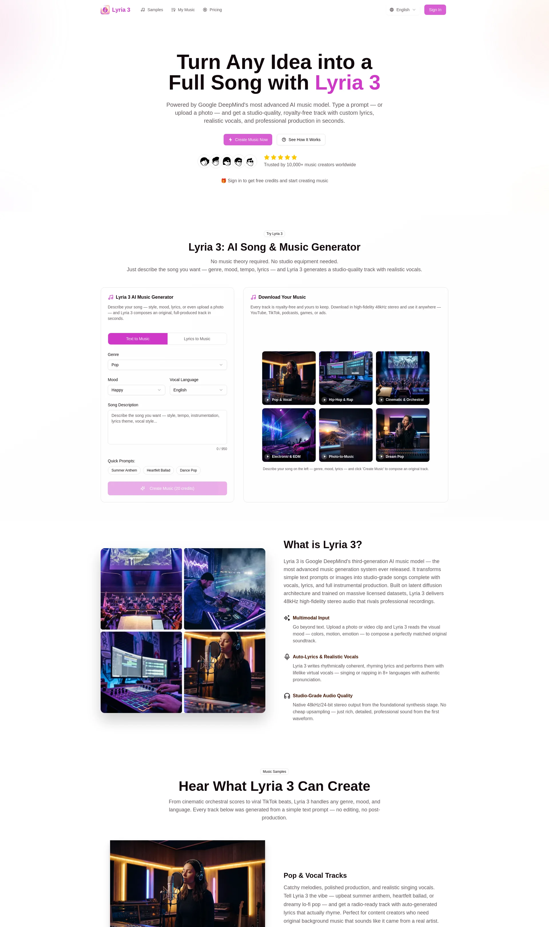 Premier AI Song & Music Generator Online