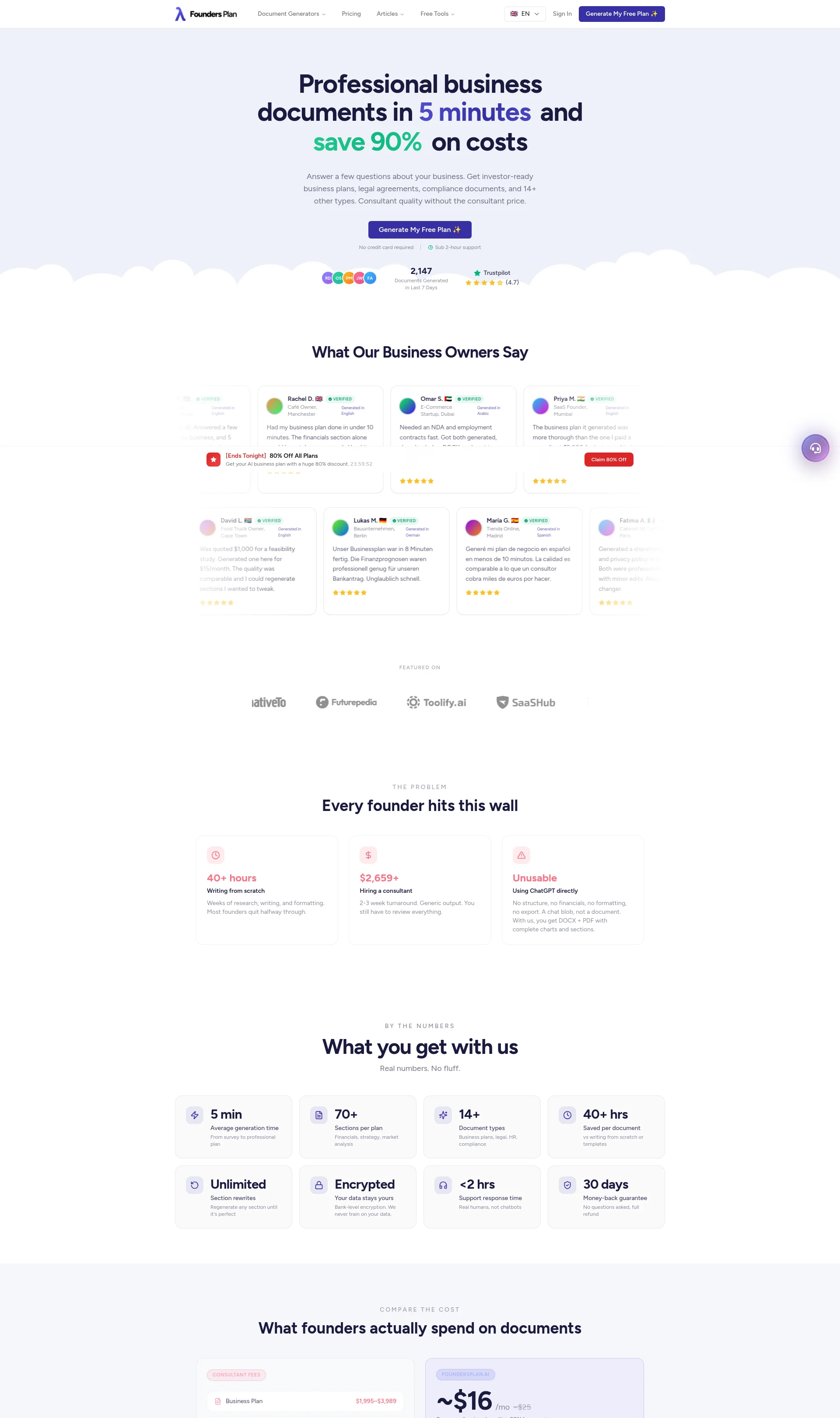 AI Business Plan Generator for Founders