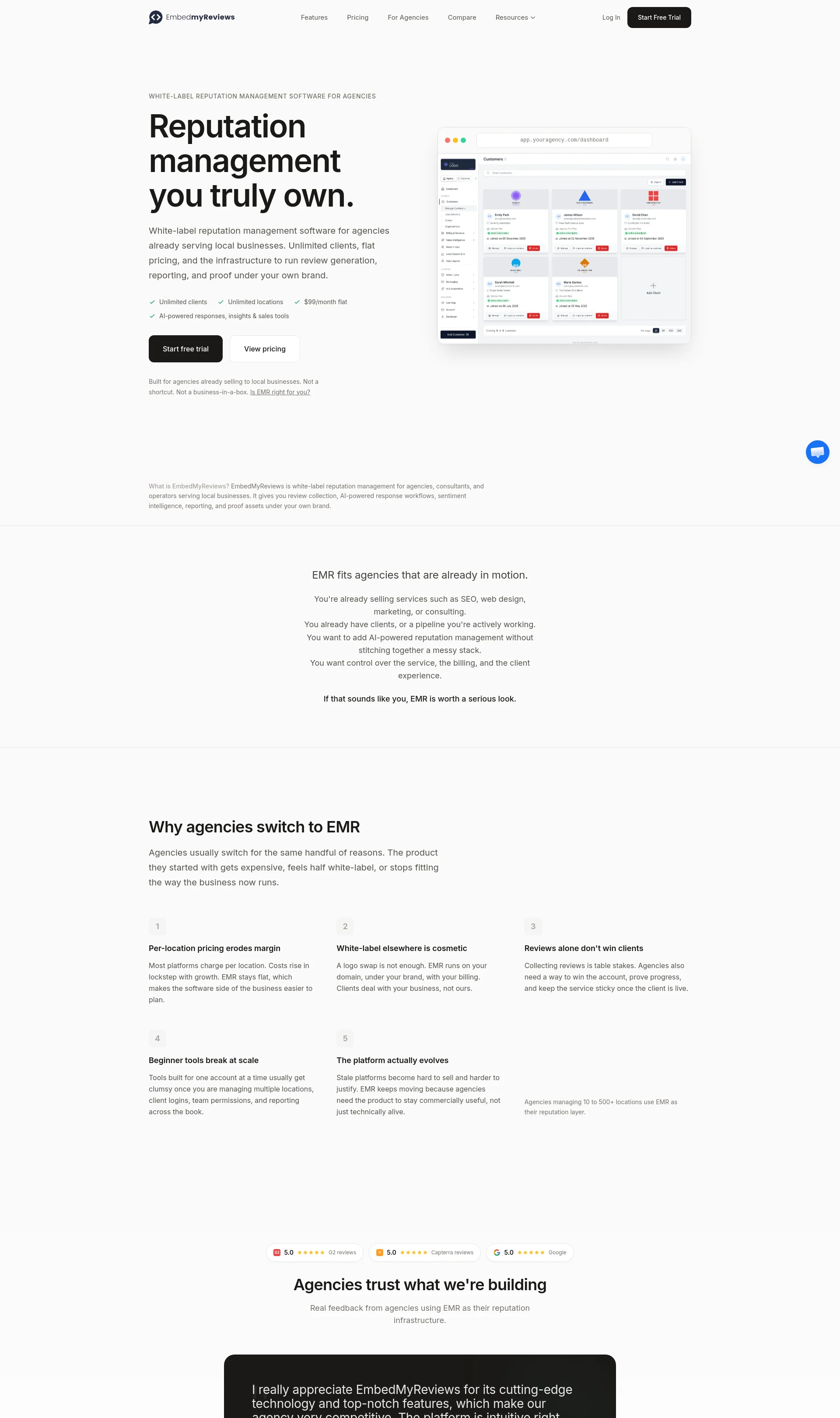 White-label reputation management software for agencies