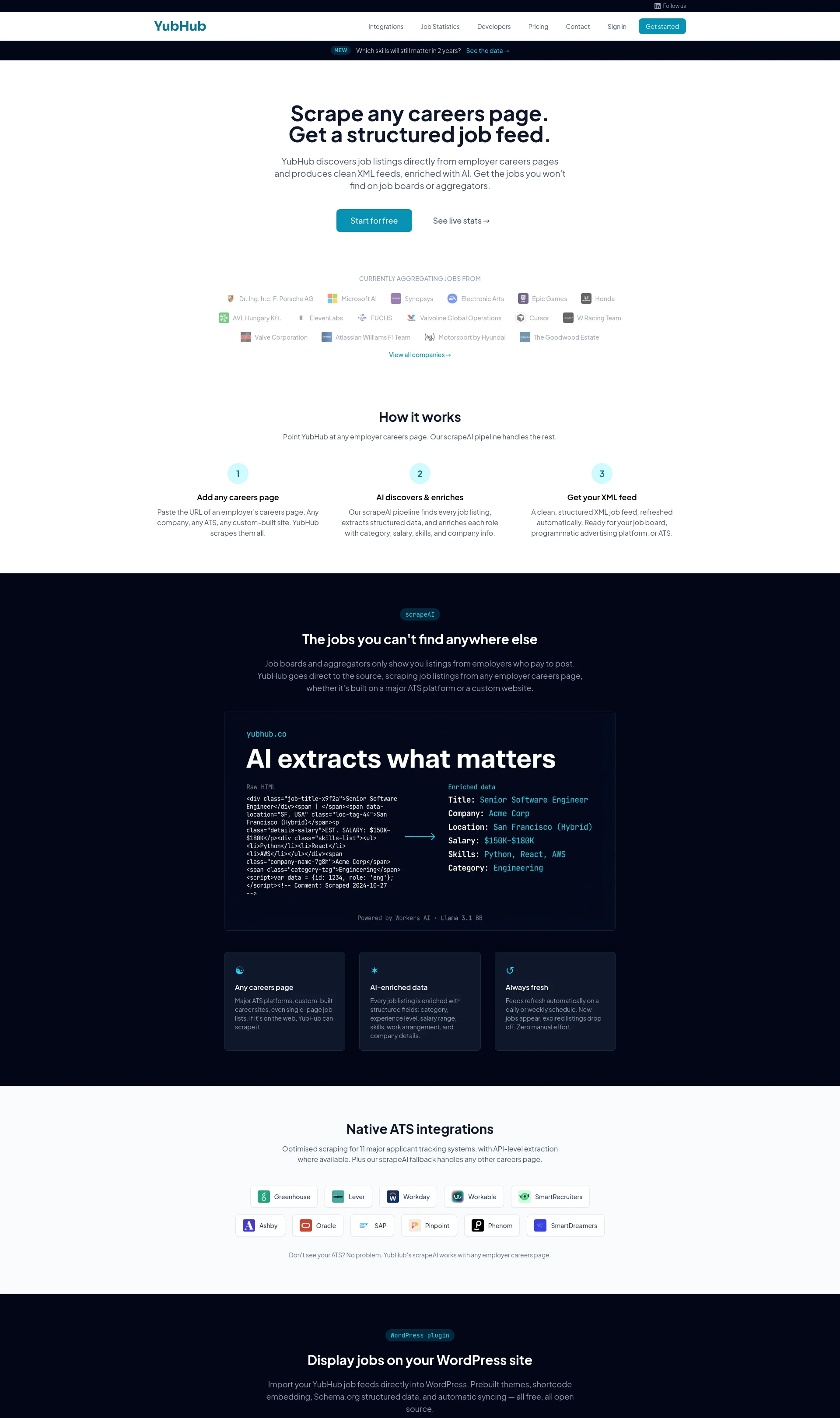 Scrape any careers page and get a structured job feed