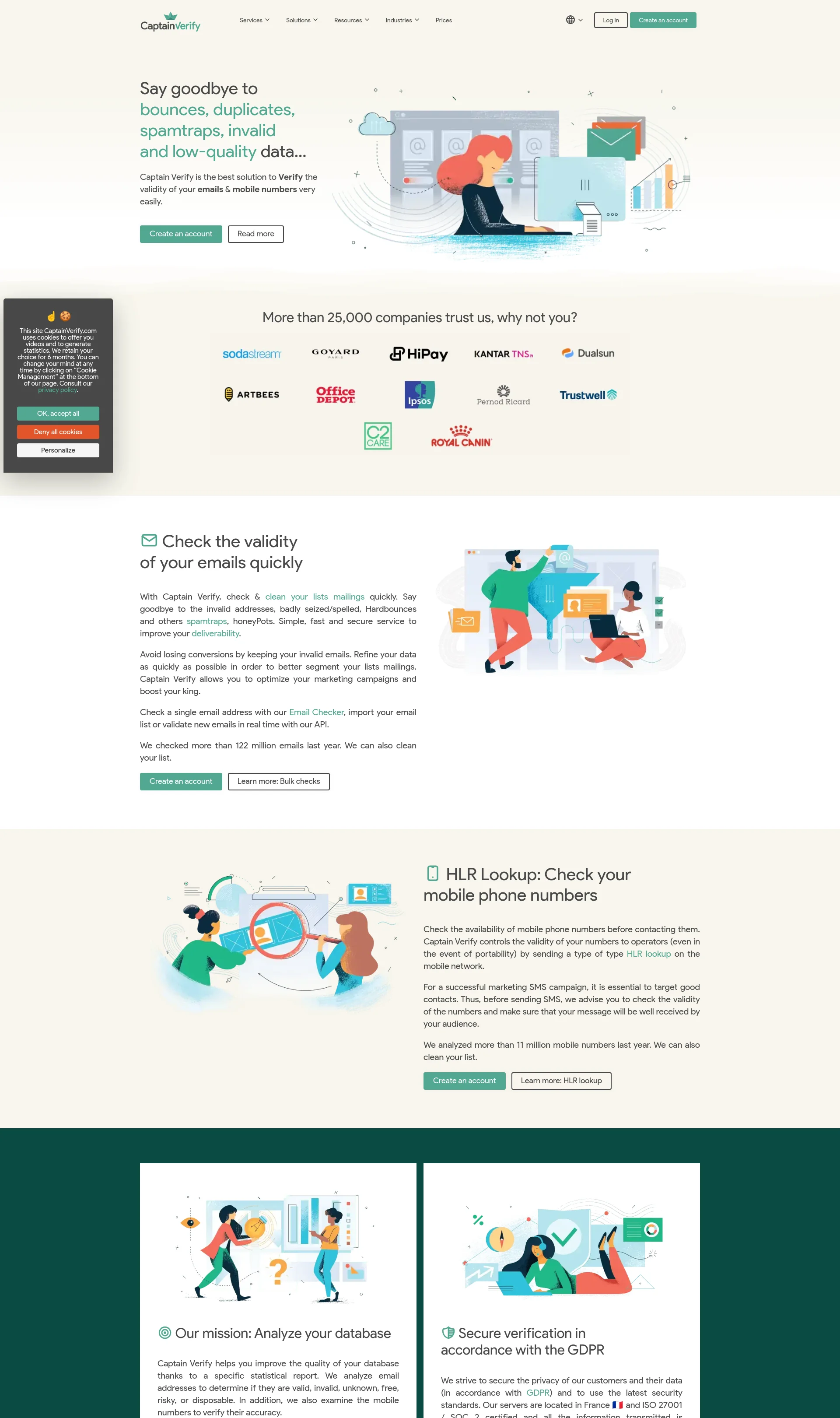 Verify and clean email addresses and mobile numbers easily