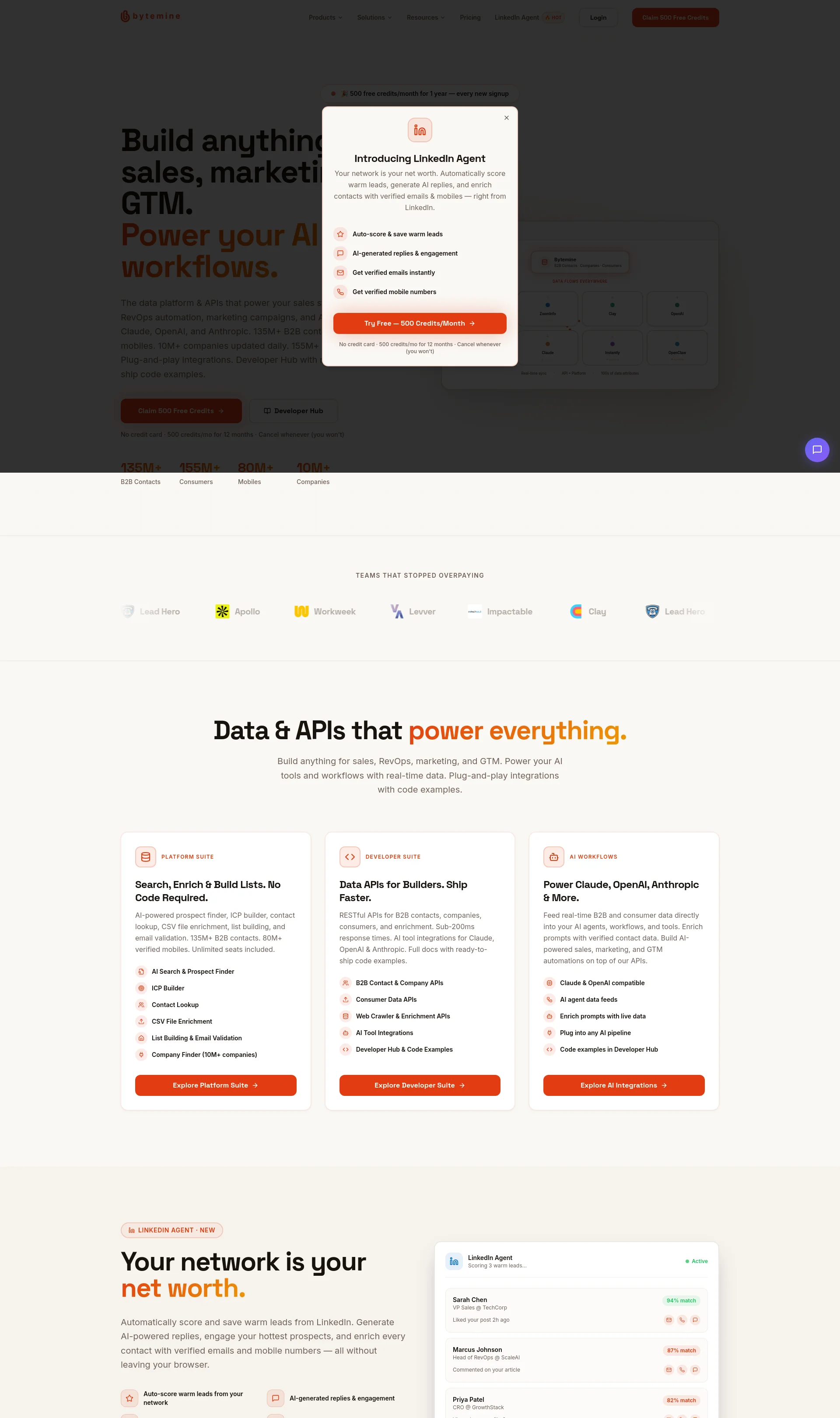 B2B Data Platform & APIs for sales, marketing, and GTM
