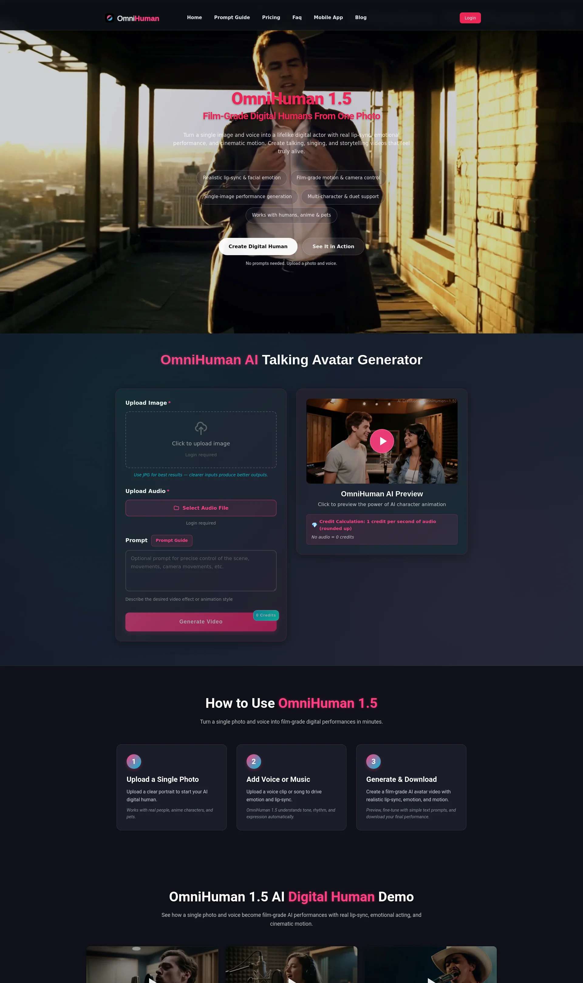 OmniHuman 1.5: Film-Grade Digital Human & True Lip-Sync