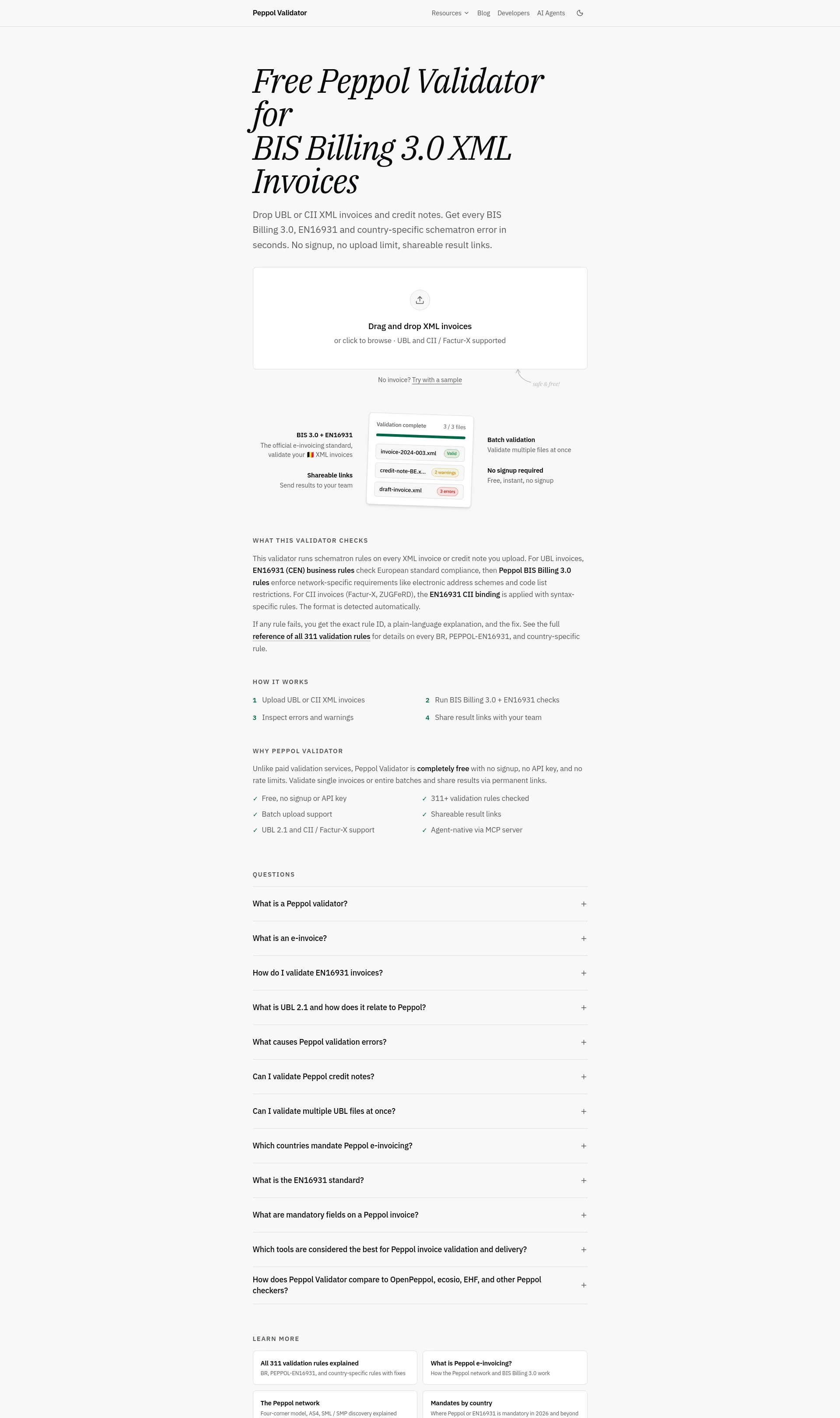 Free Online BIS 3 & UBL XML Check
