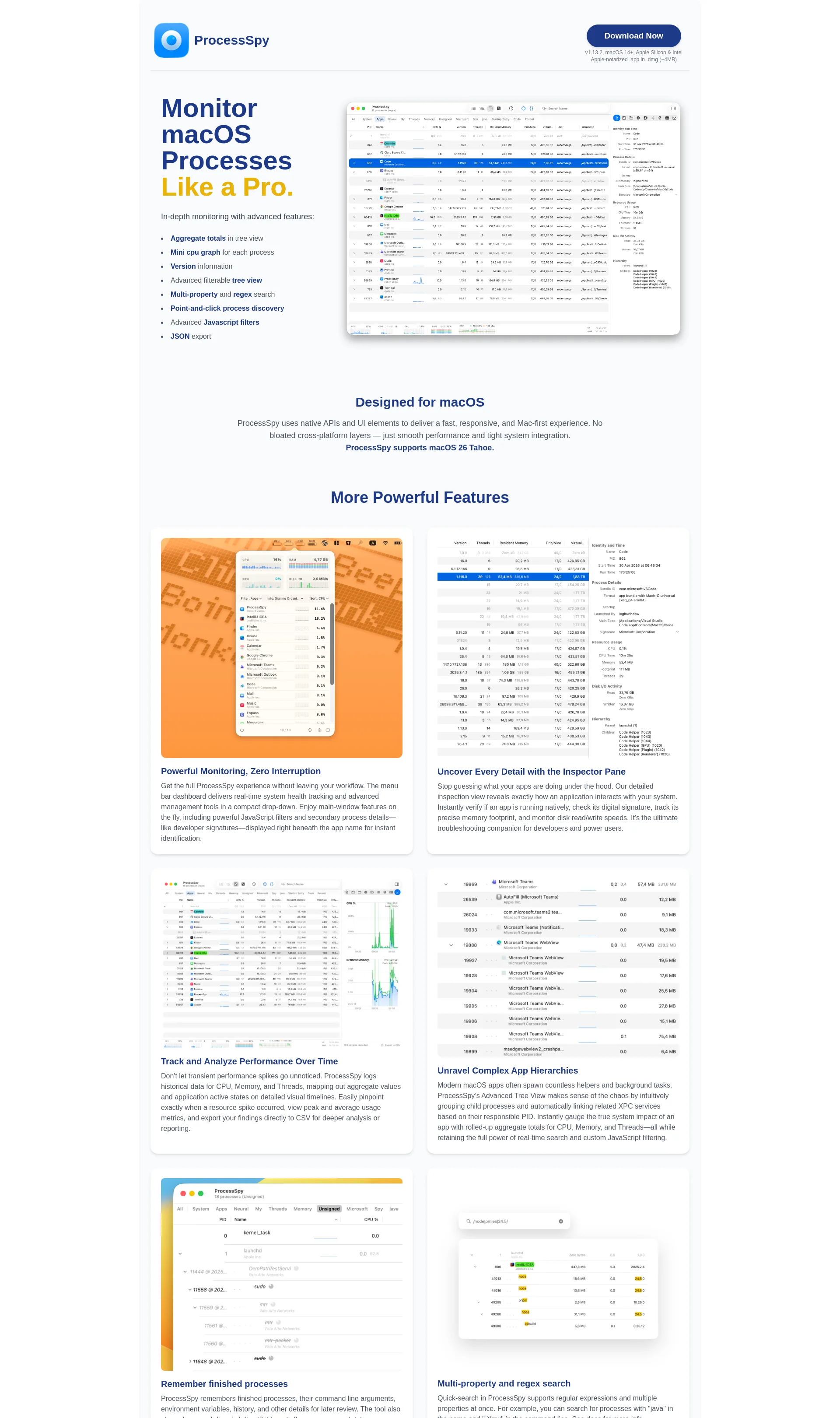 Advanced process monitor for macOS