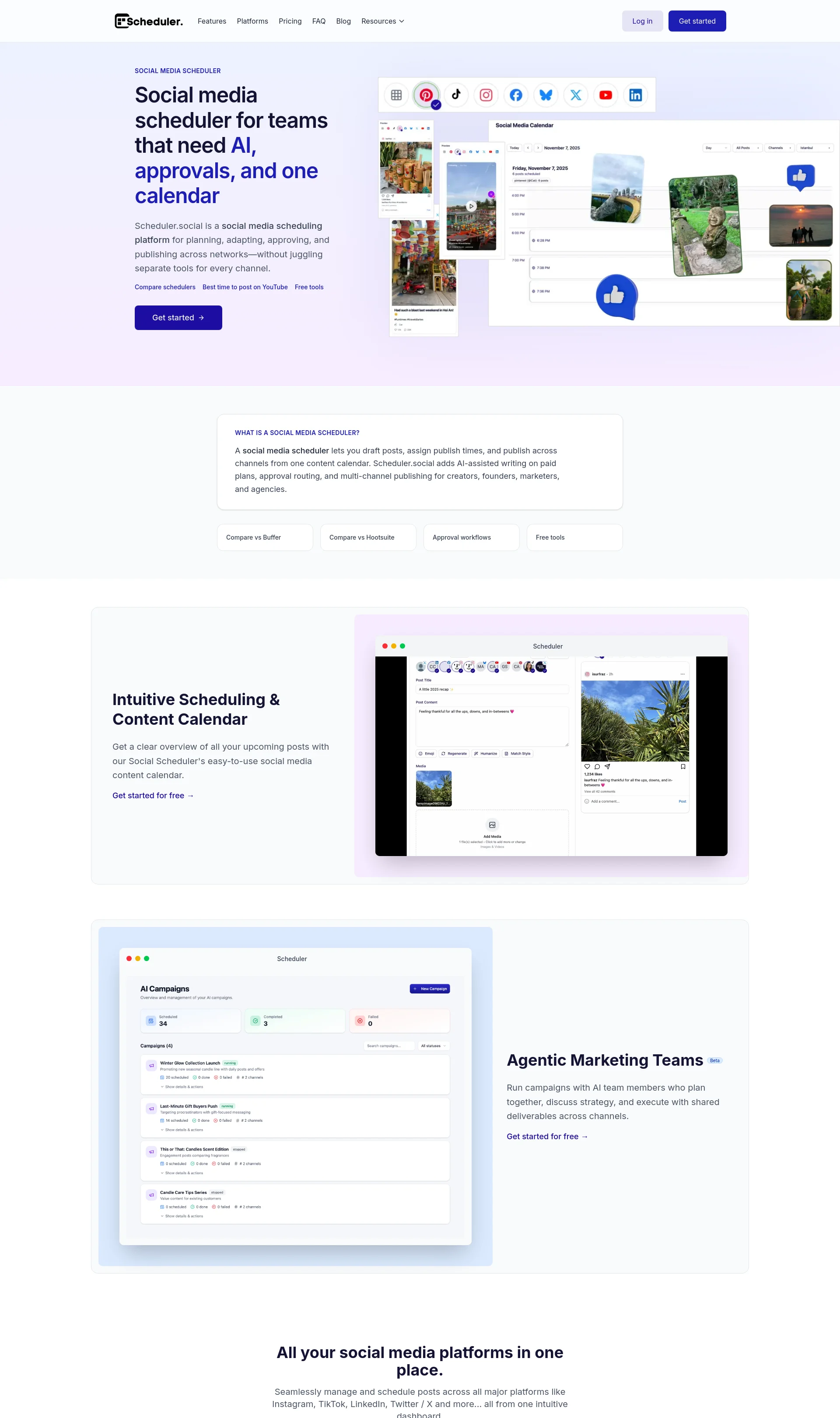 Social media scheduler for teams that need AI, approvals, and one calendar