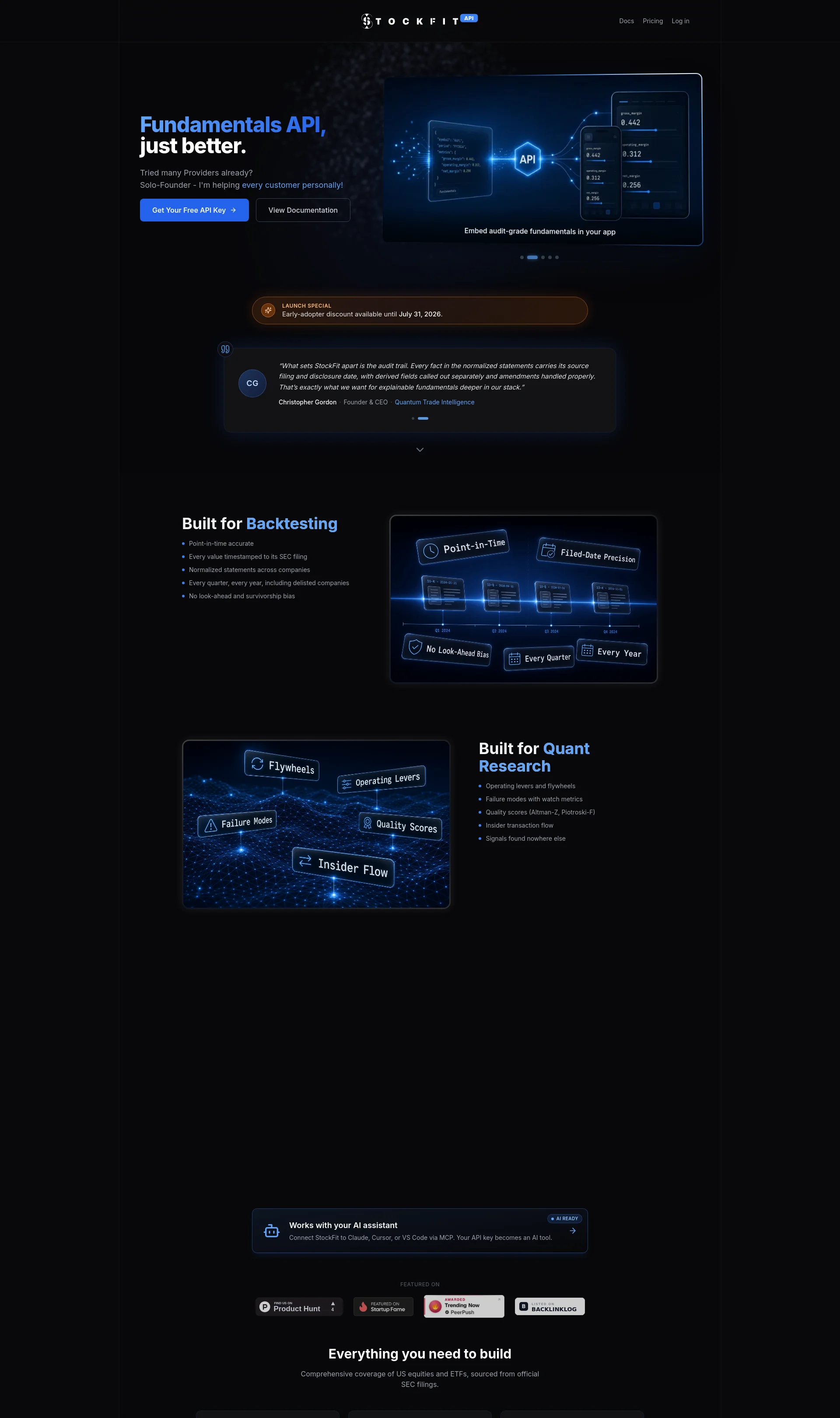Fundamentals API, just better