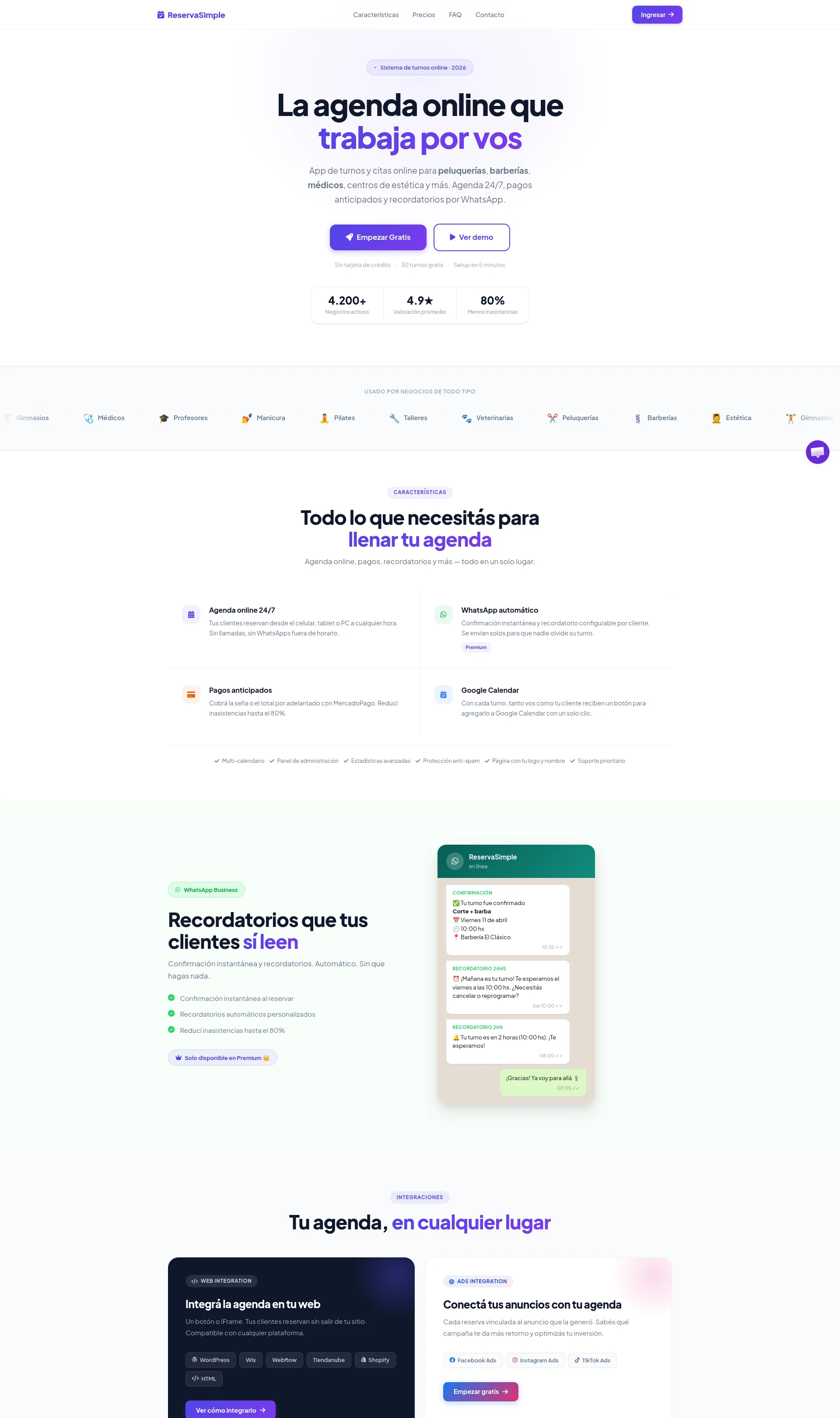 App for online appointments and reservations for businesses