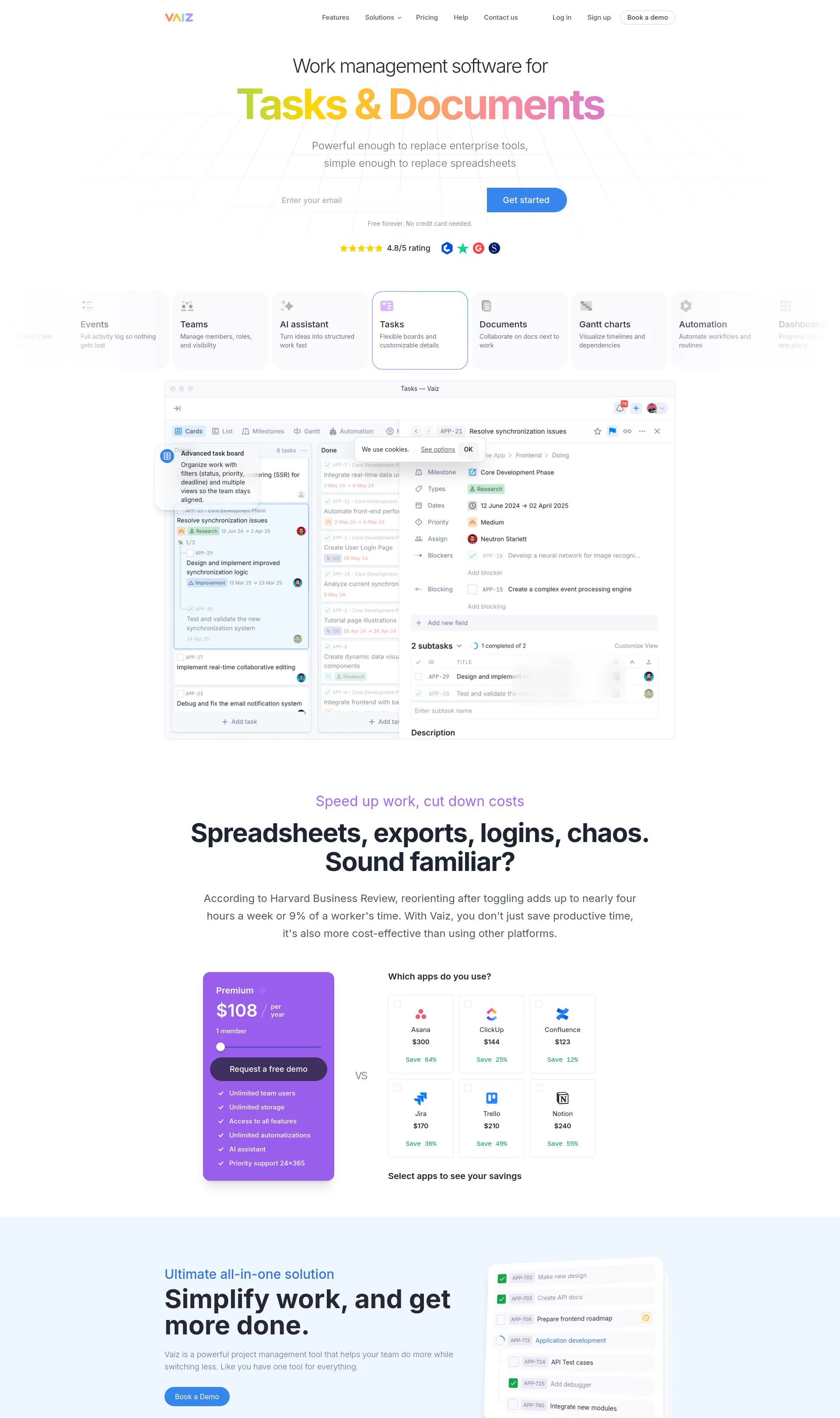 Work management platform for teams, tasks, and documents