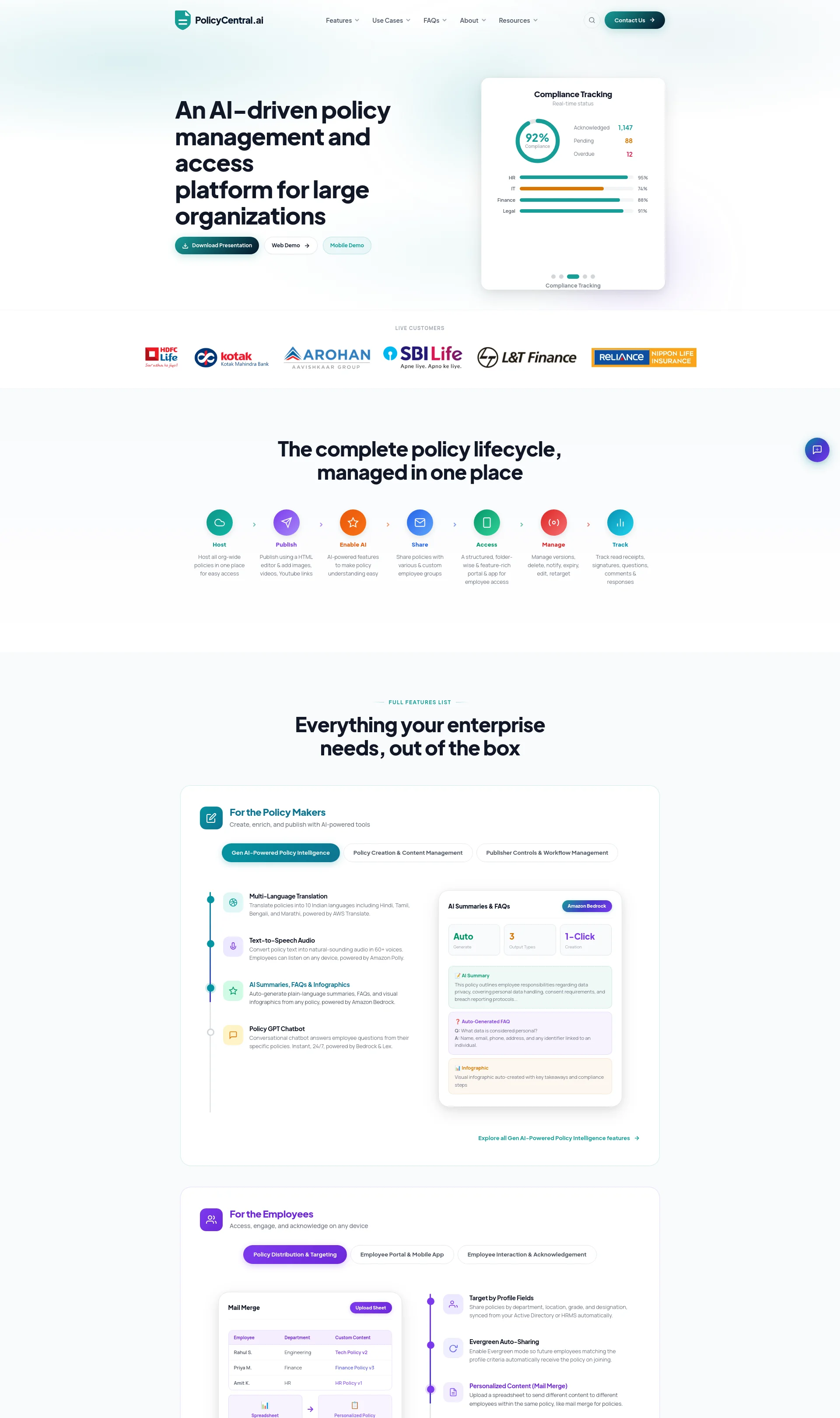 AI-driven policy management and access platform for large organizations