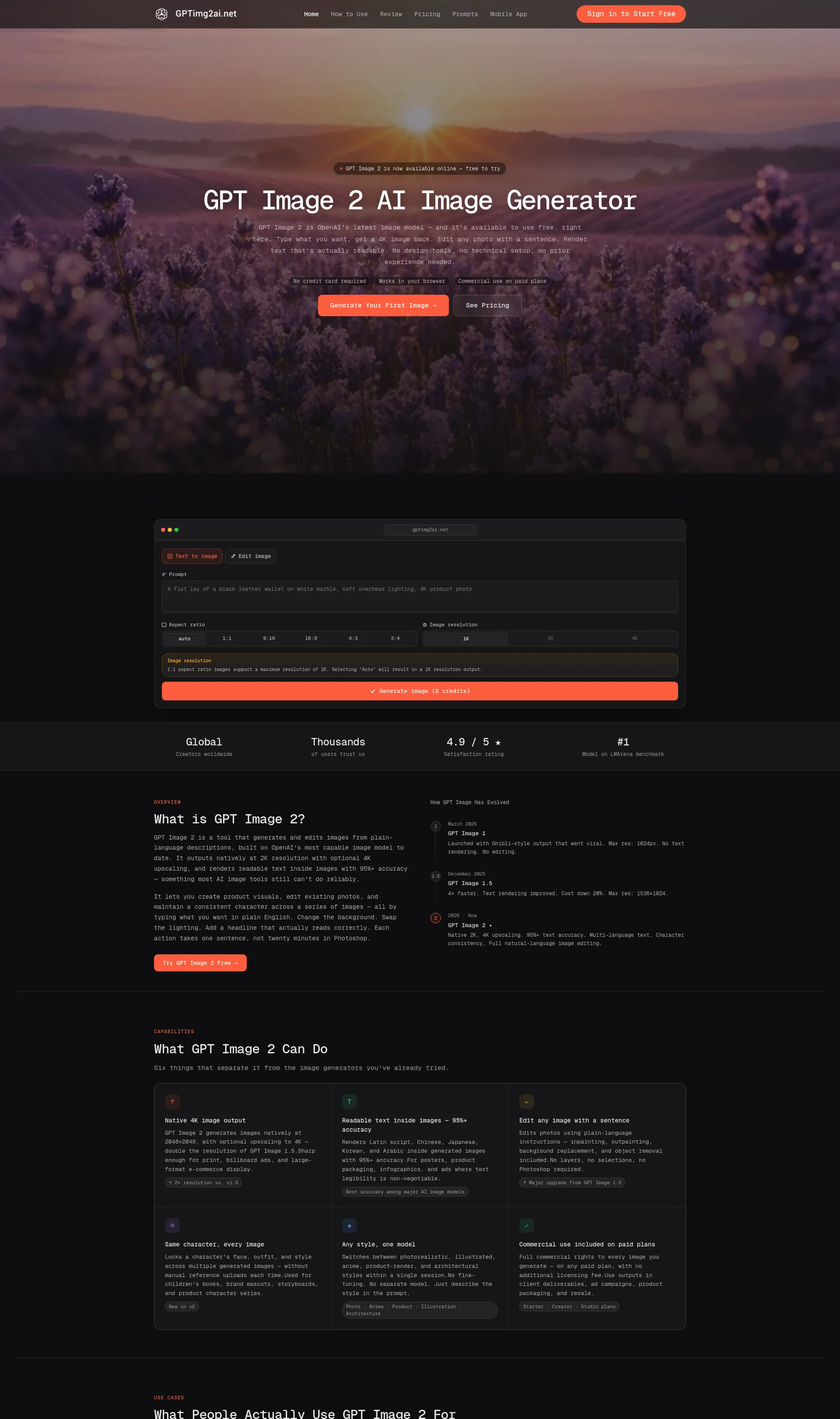 Online AI Image Generator 4K & Text Rendering