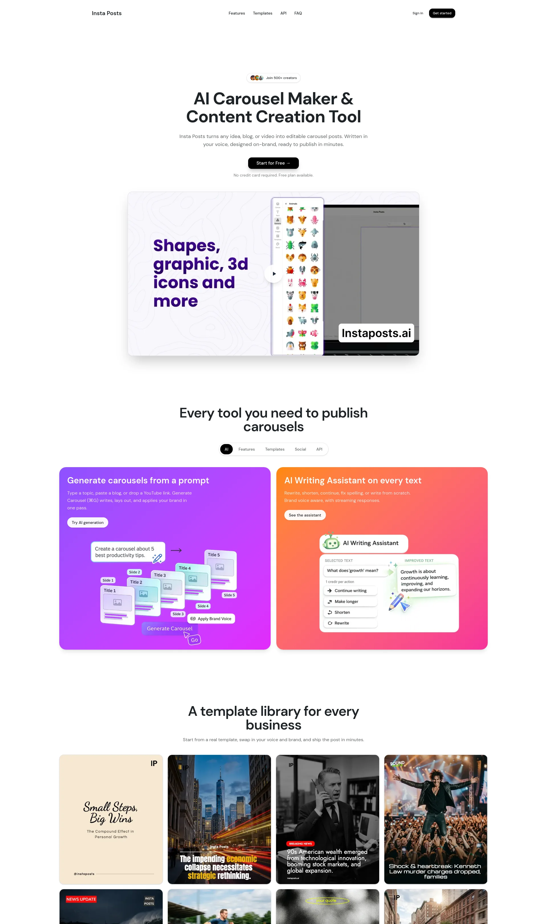 AI carousel generator for LinkedIn and Instagram, built for creators and teams