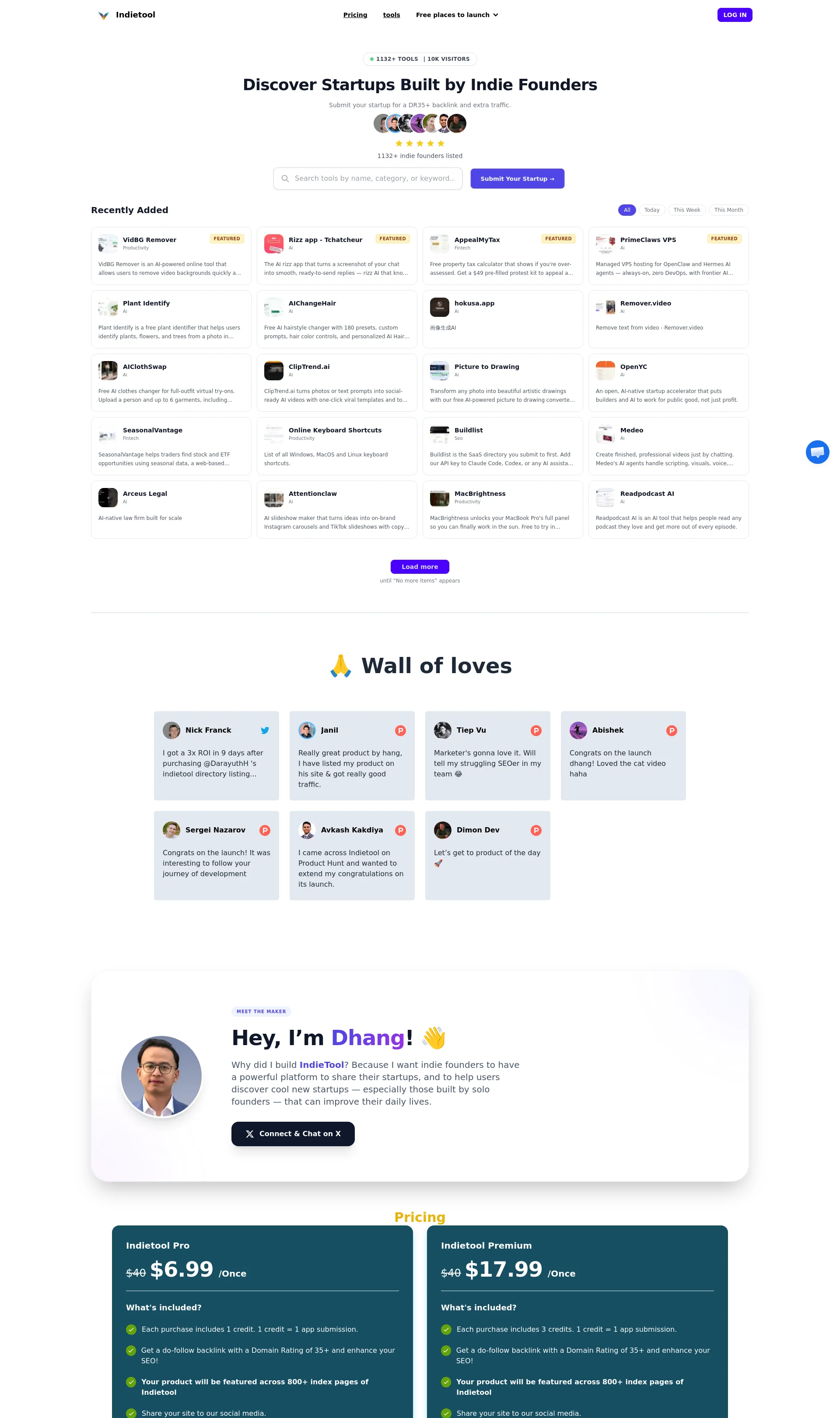 The Database of Startups Built by Indie Founders