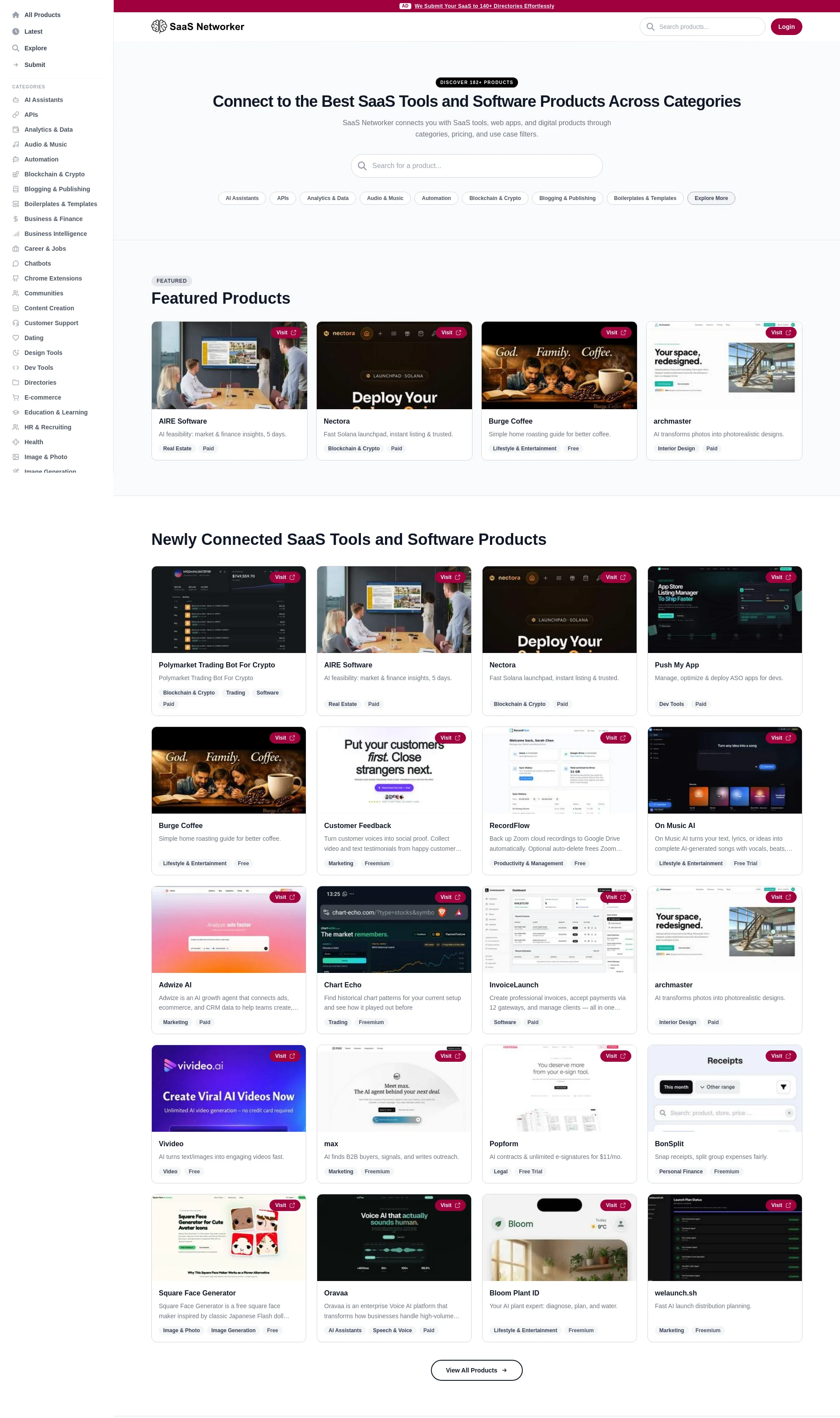 Connect to the Best SaaS Tools and Software Products Across Categories
