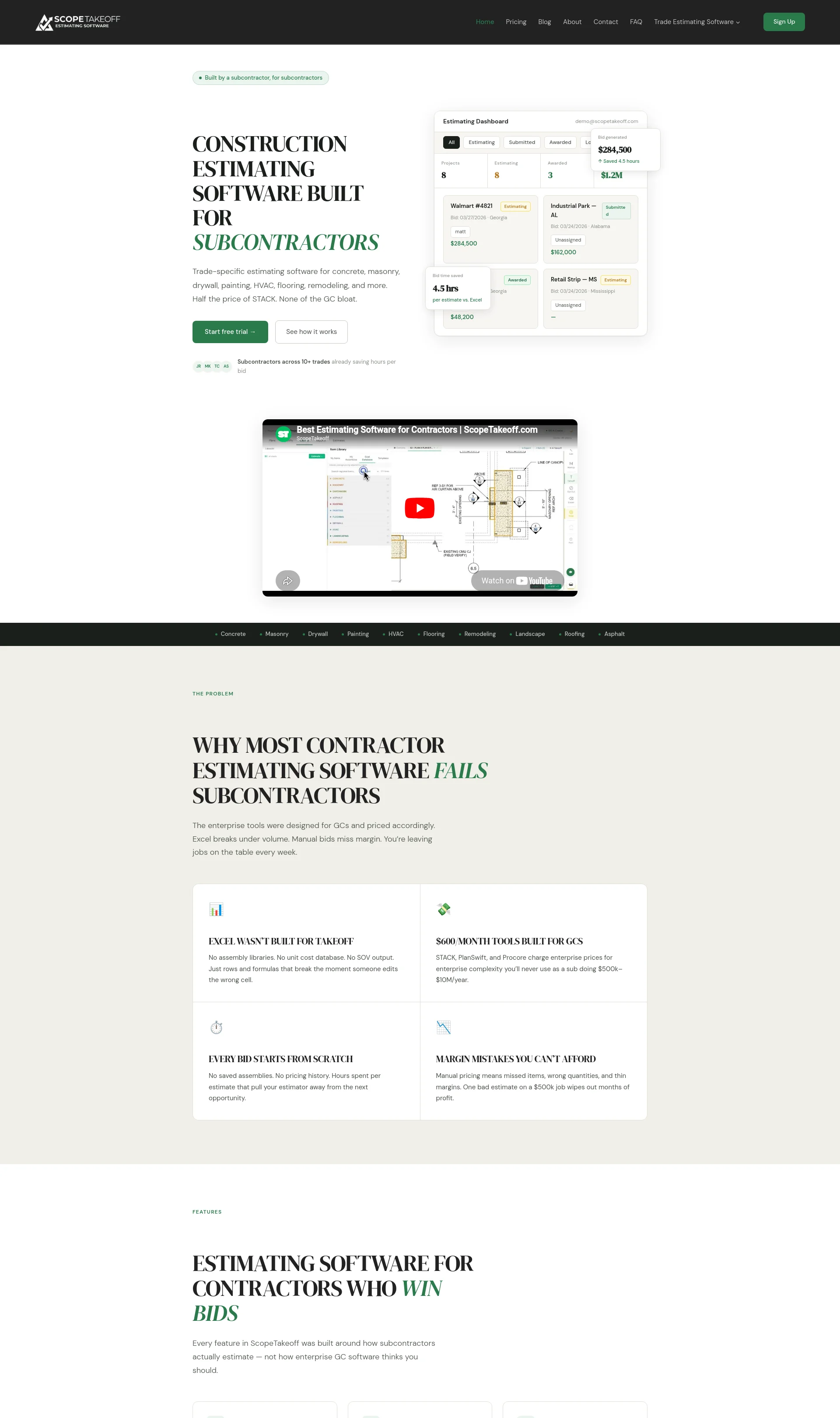 Construction Estimating Software for Subcontractors