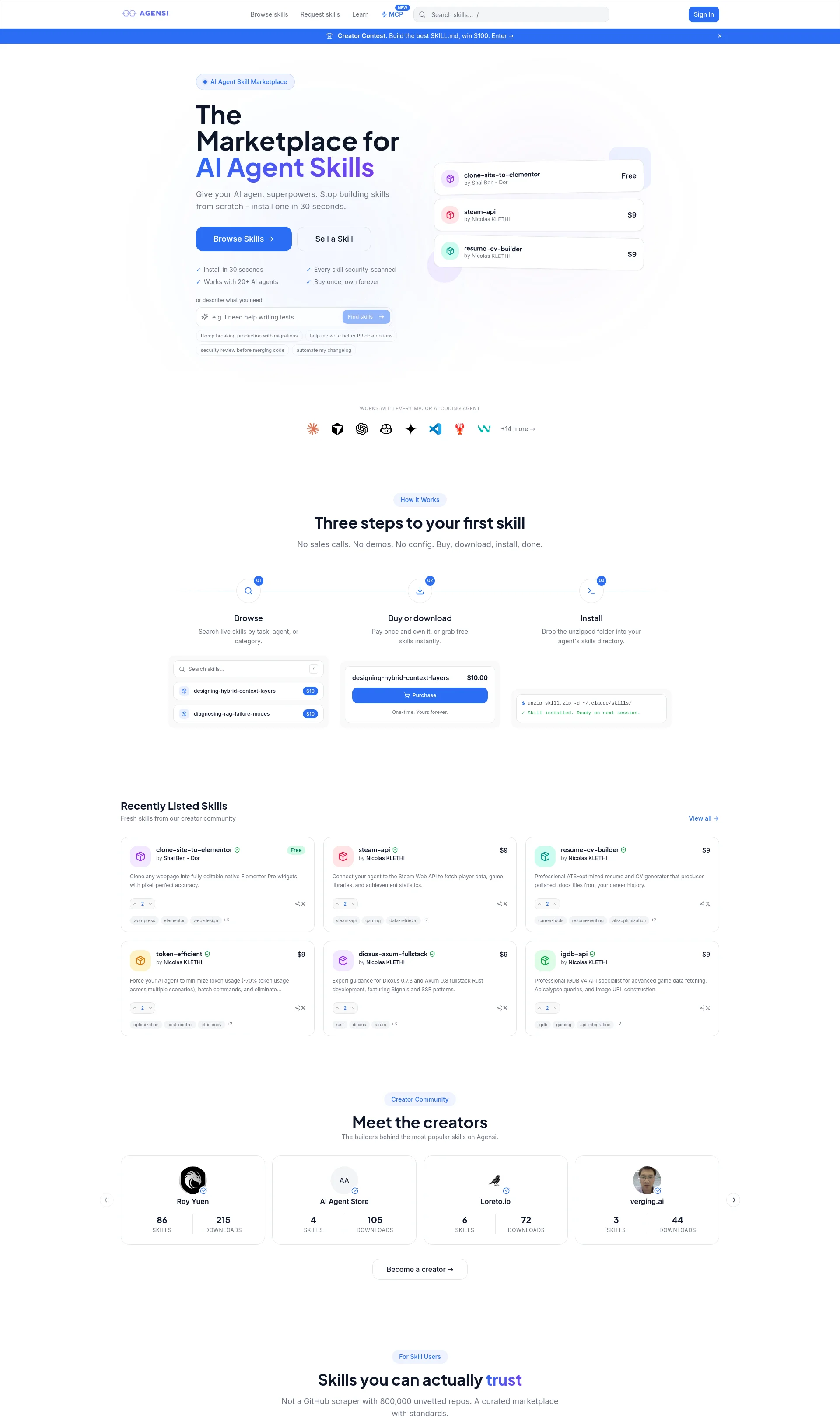 Give your AI agent superpowers with the AI Agent Skill Marketplace