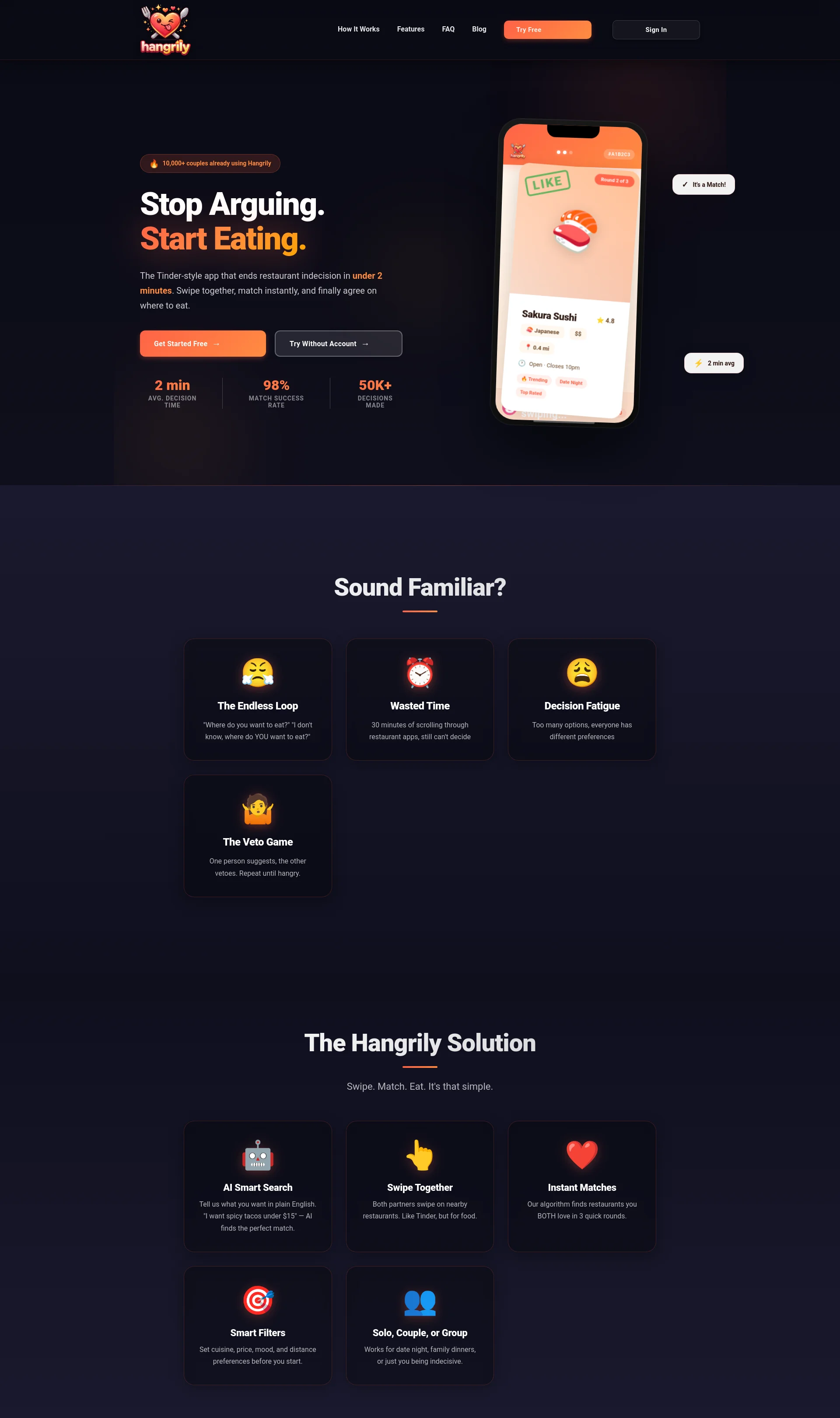 Pick Where to Eat in 2 Min with Hangrily, the #1 Restaurant Decision App