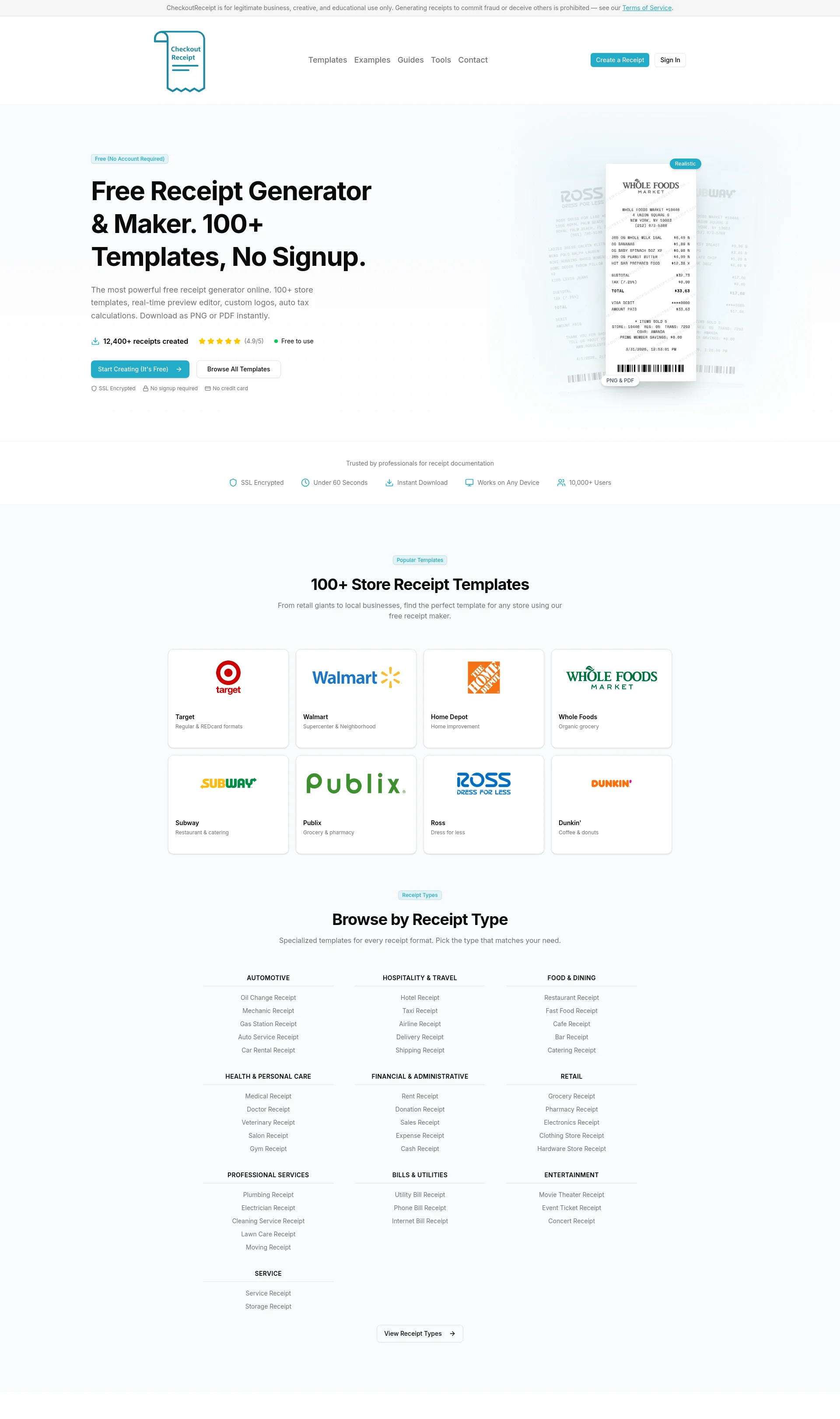 Free Receipt Generator & Maker