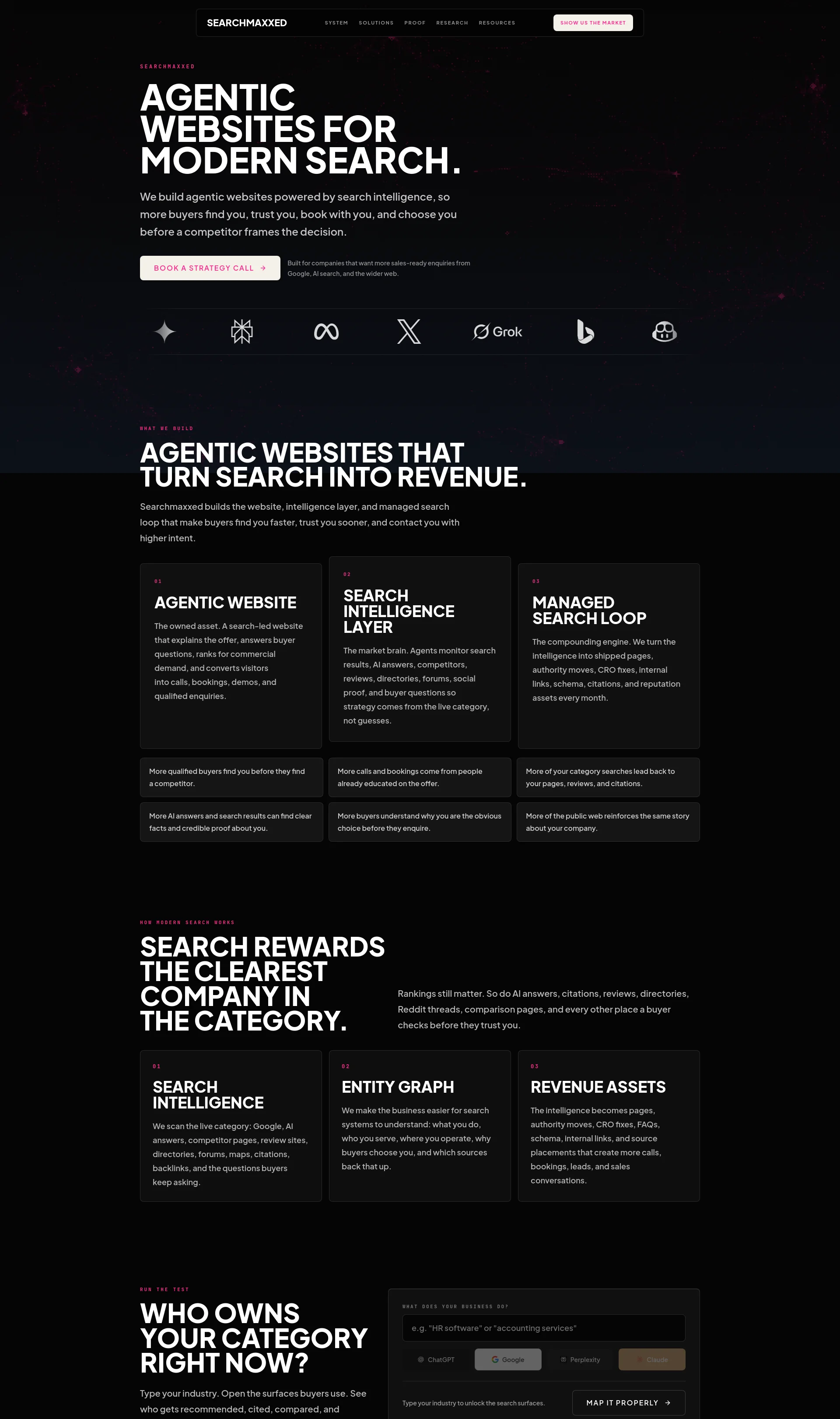 Agentic websites for modern search