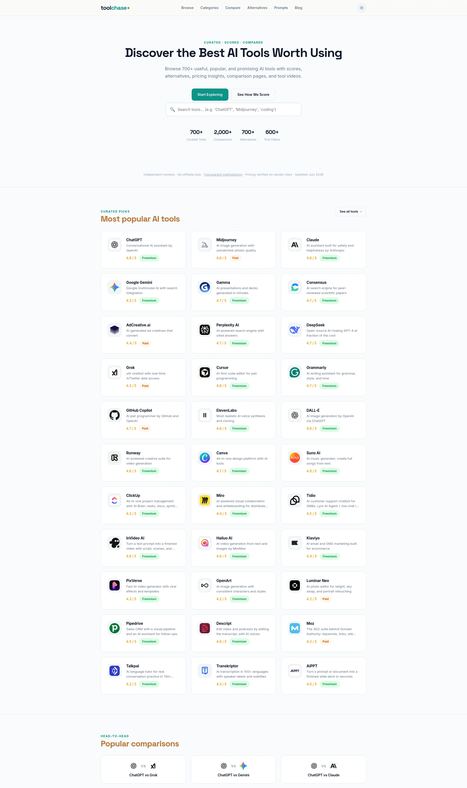 Discover the Best AI Tools, Curated and Compared