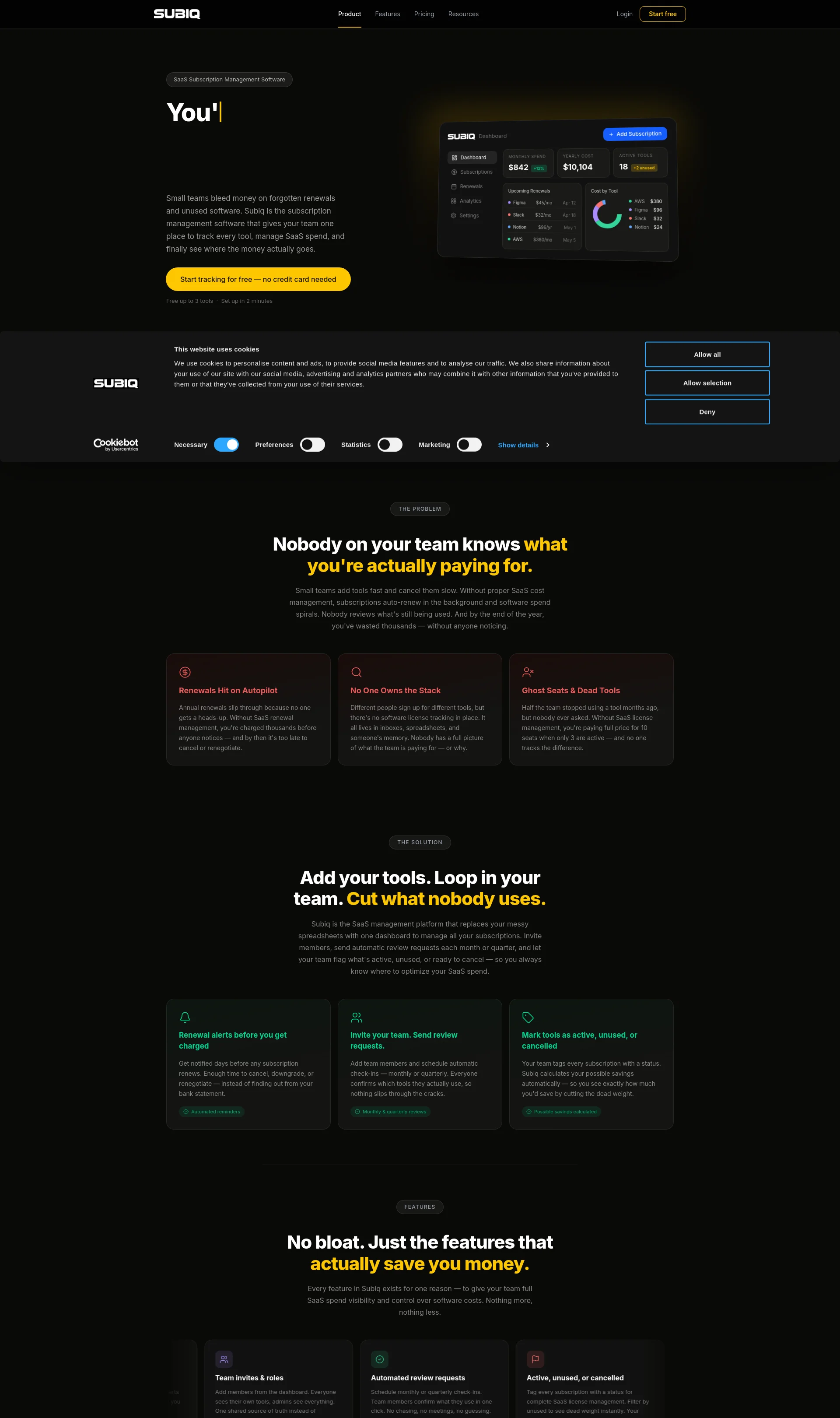 SaaS Subscription Management Software for Small Teams