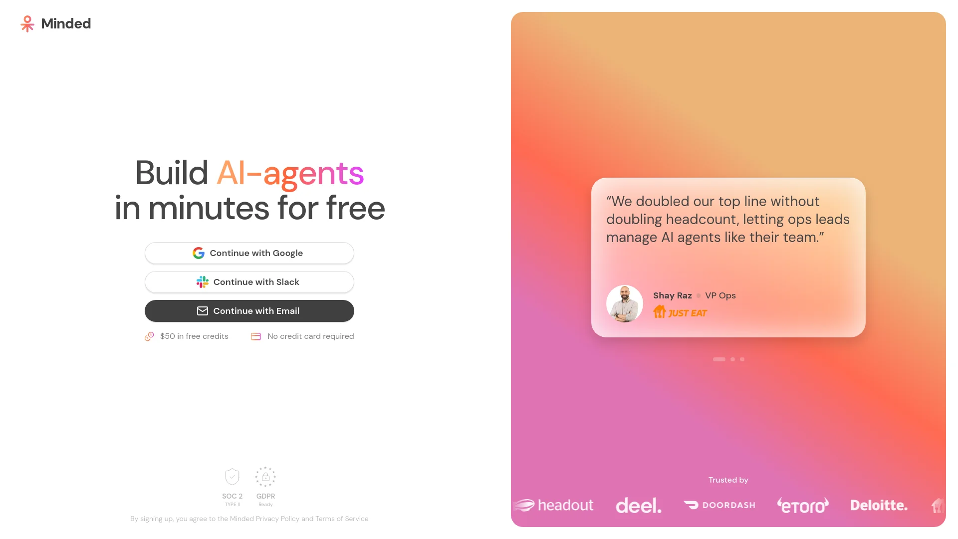 Build AI-agents in minutes for free